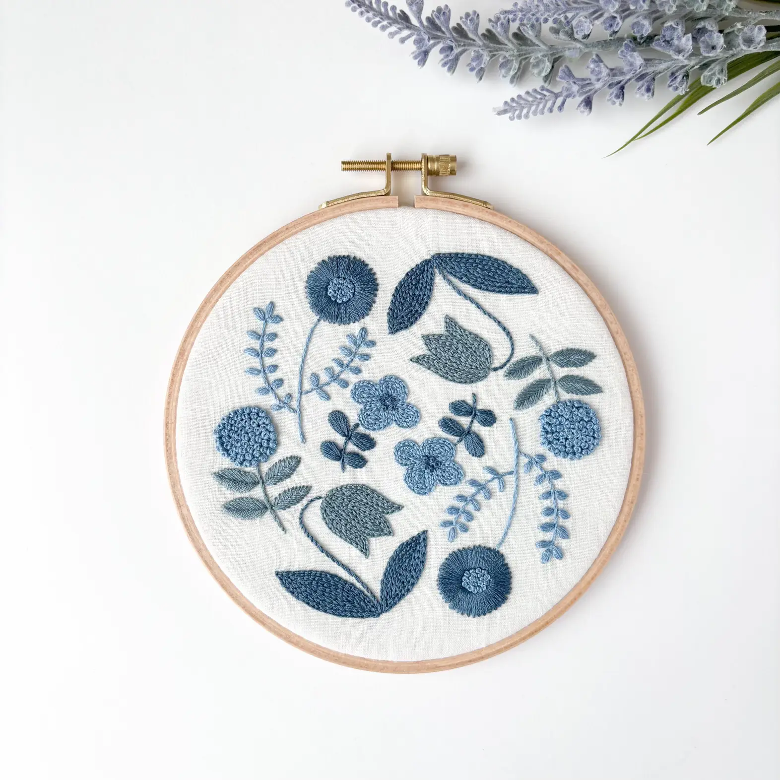パンジー刺繍☆5センチパッチンピン♡グレー 【公式通販】