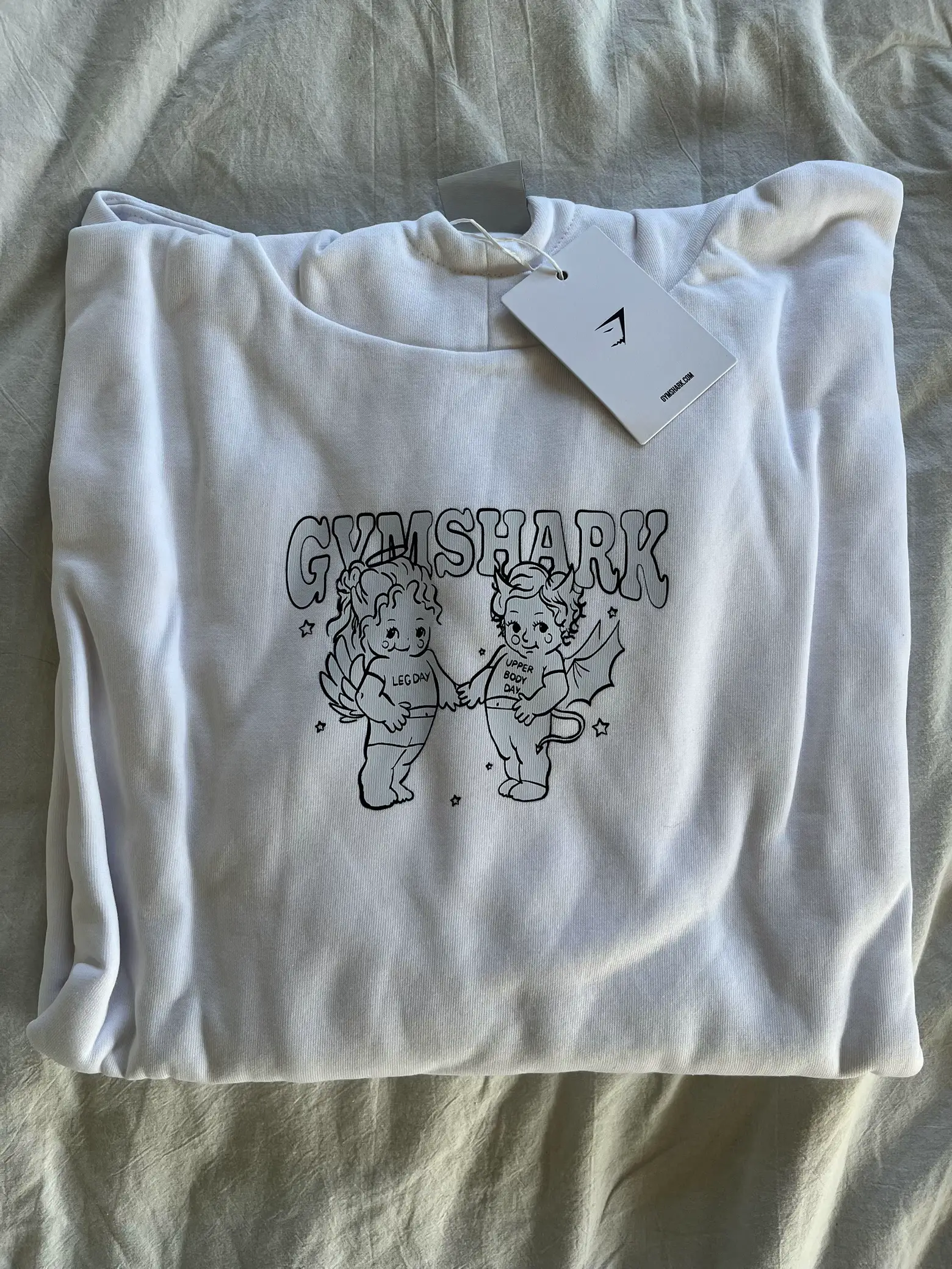 New Gymshark Legacy Long Sleeve Two Side Logo T Shirt White Size Small