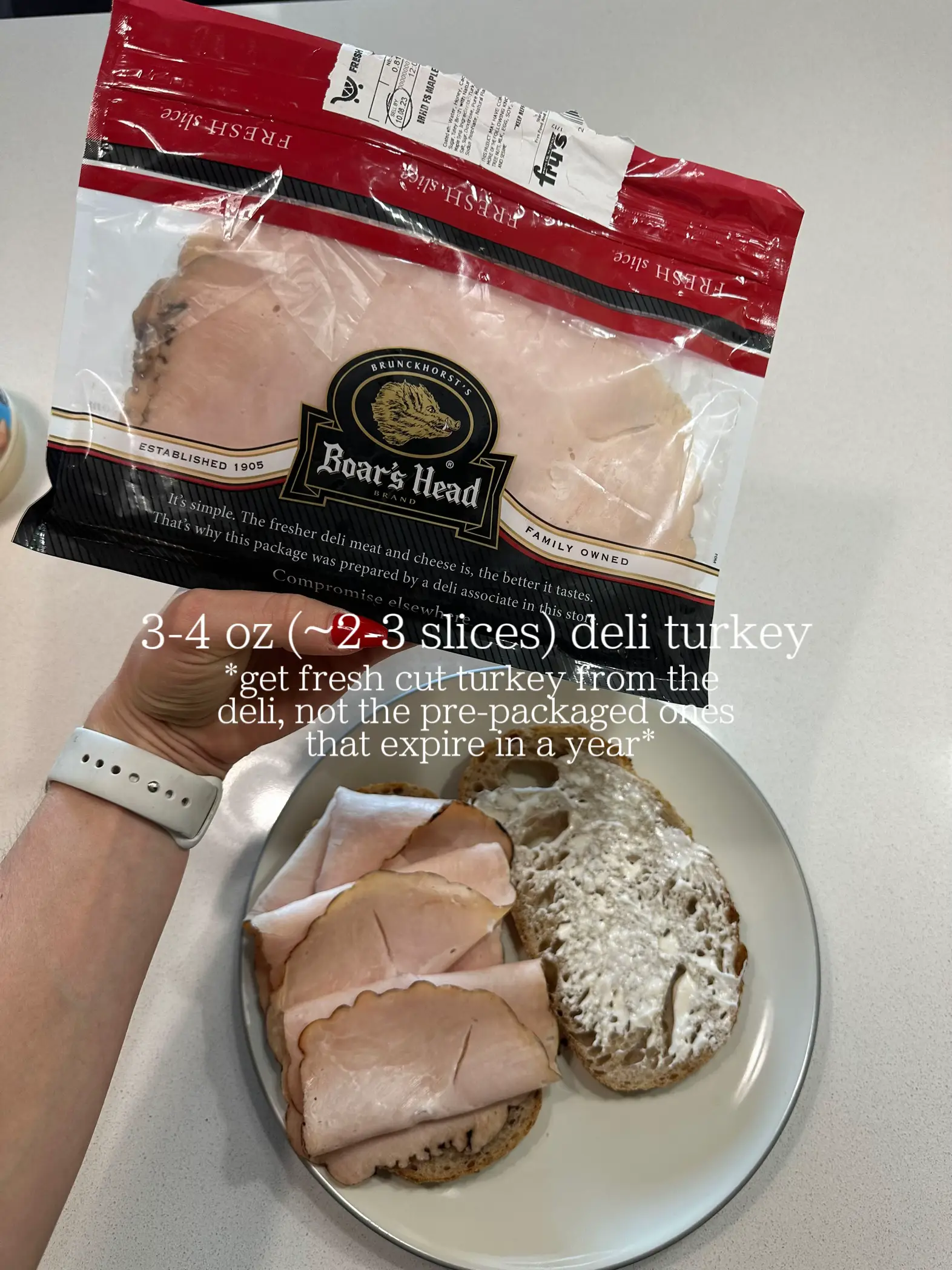 Boar's Head No Salt Added Oven Roasted Turkey Breast Fresh Sliced Deli  Meat, 1 lb - Kroger