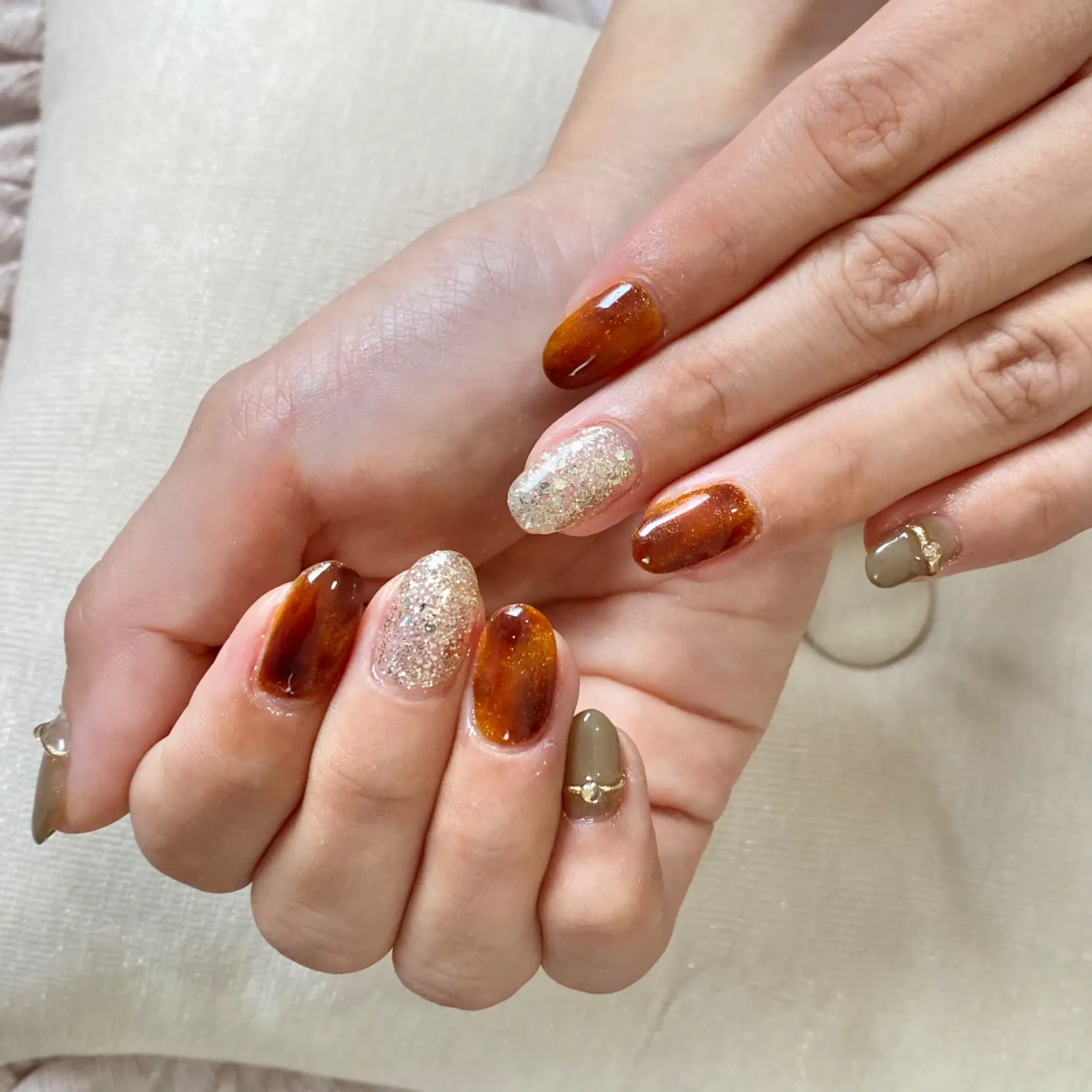 オーダー ネイルチップ ♡ ウページ A139 サイズオーダーネイルチップべっ甲マグネットニュアンス