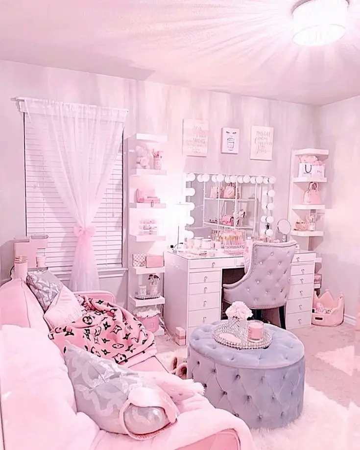 Cute pink deals bedroom