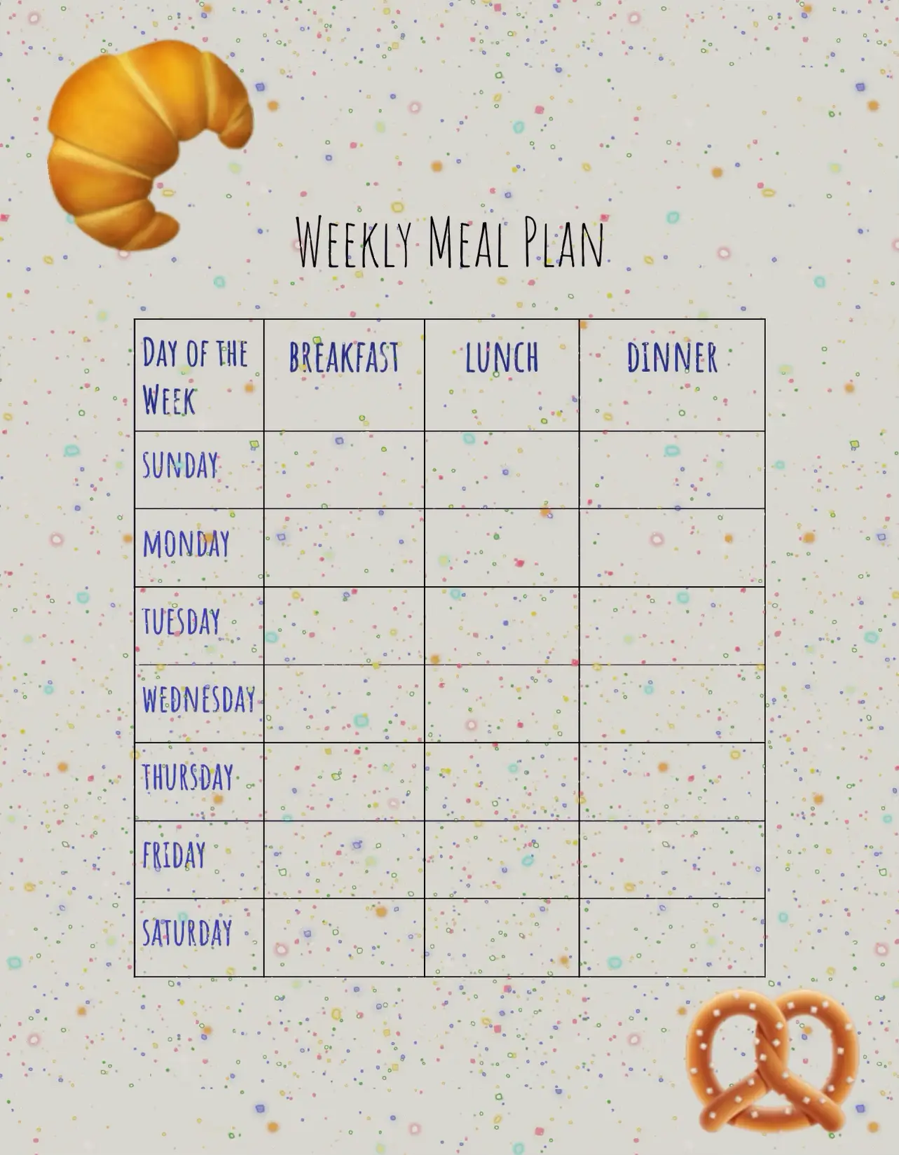 Free Monthly Meal Plan - Jordo's World