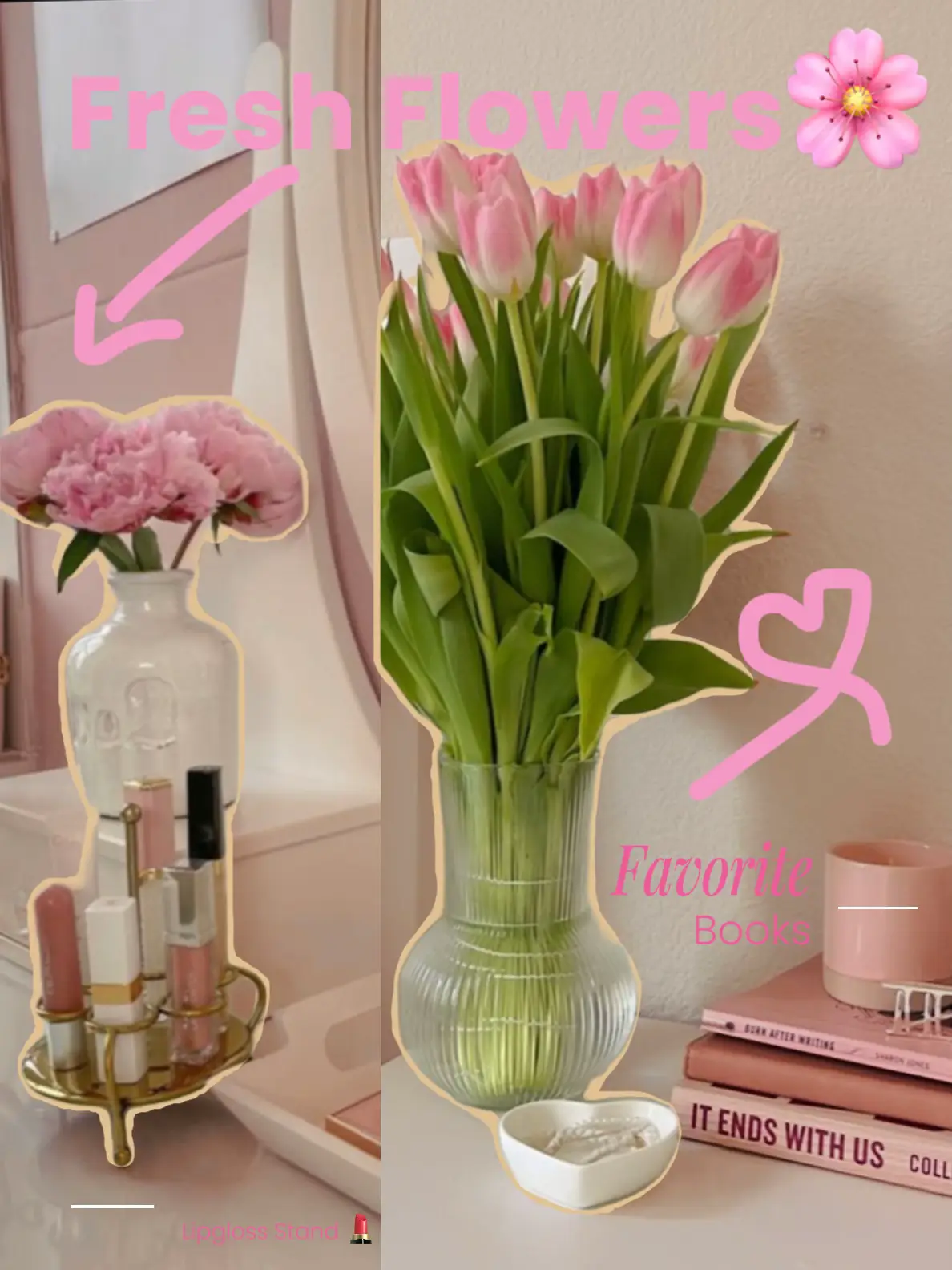 Pink Aesthetic Floral Linktree Background, The Glam Loft