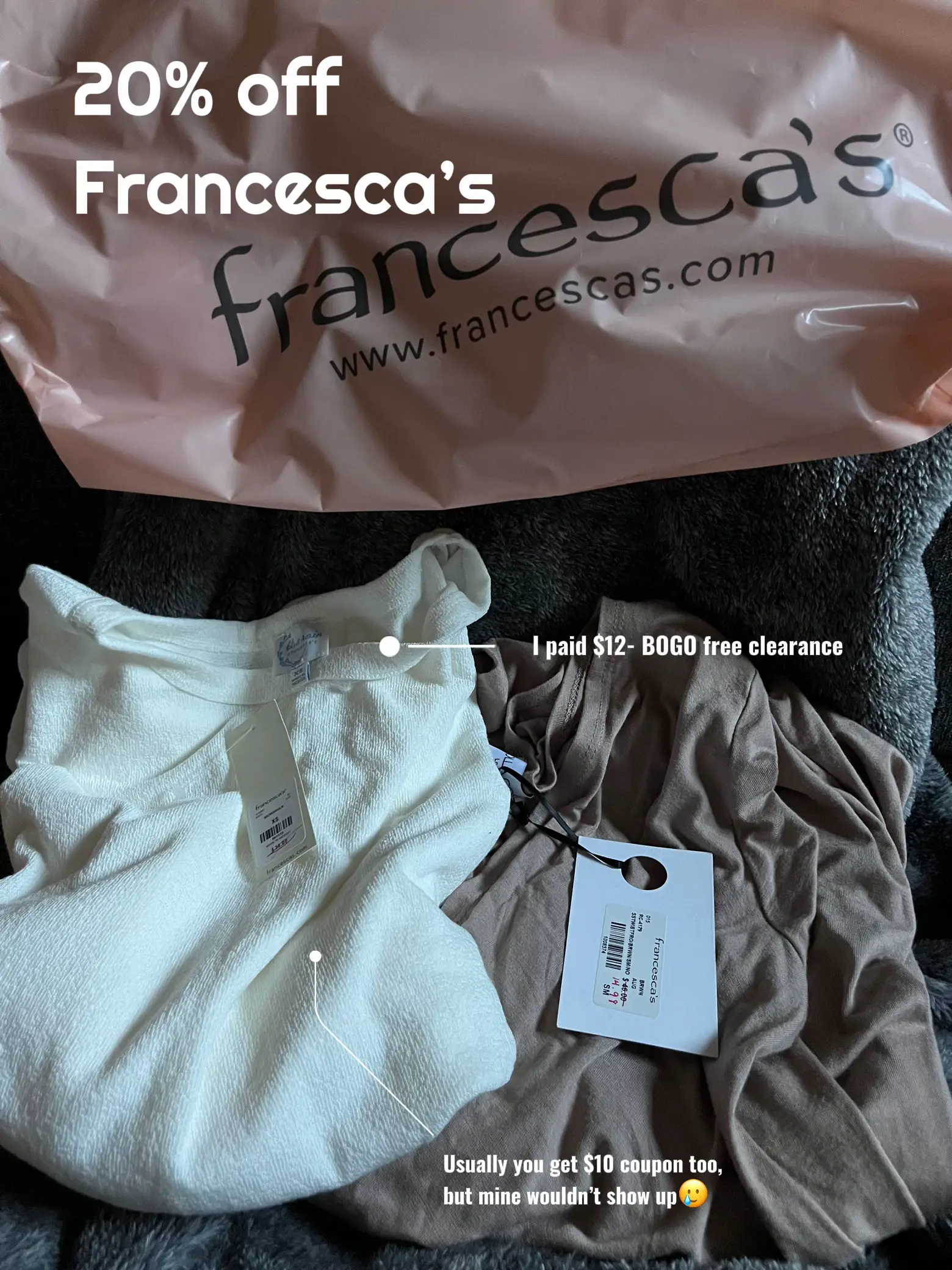 Francesca's Clearance Sale (Nothing over $10 and Free Returns)