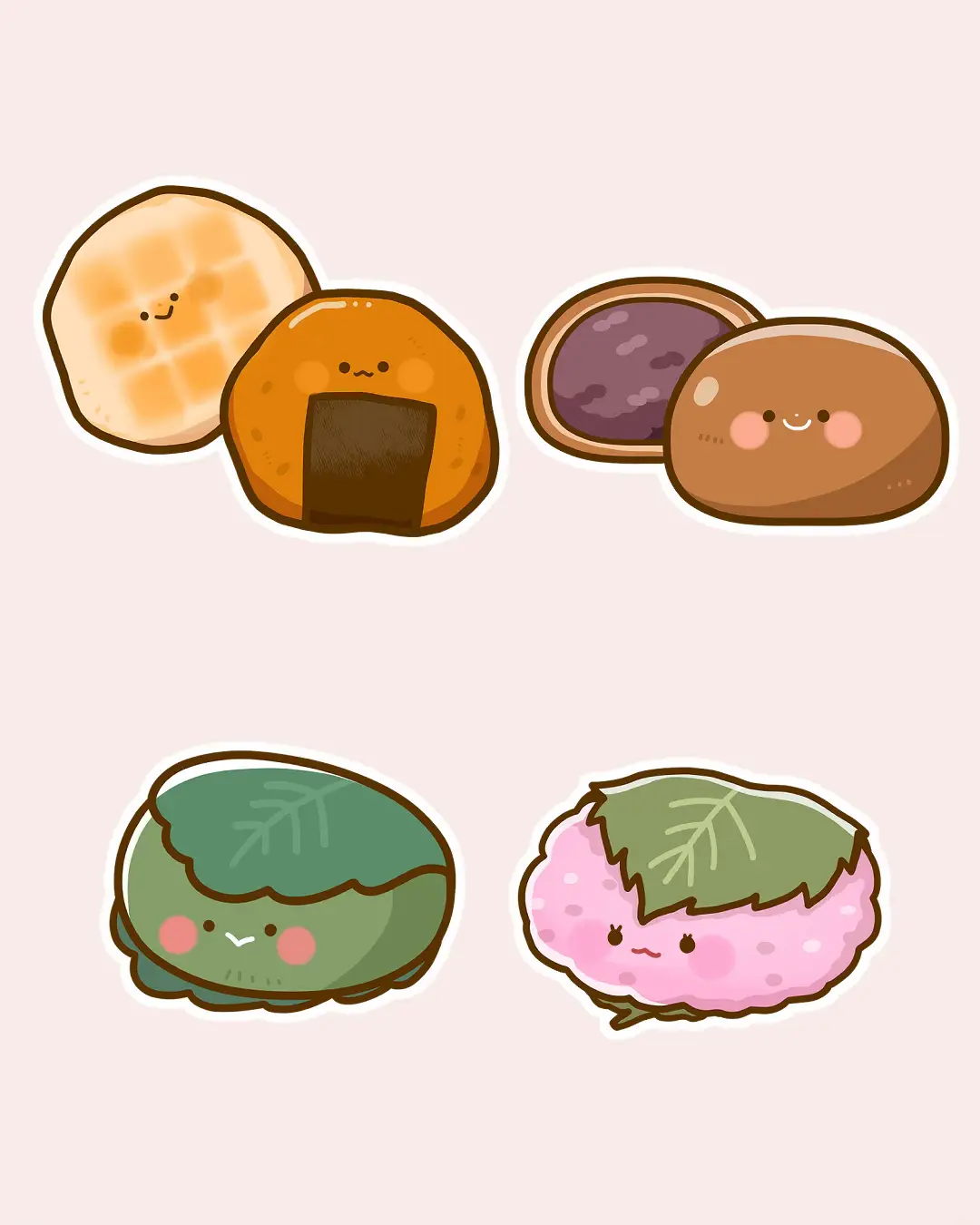 ゆるっとかわいい和菓子イラスト??? | フタバ|ゆるかわイラストが 