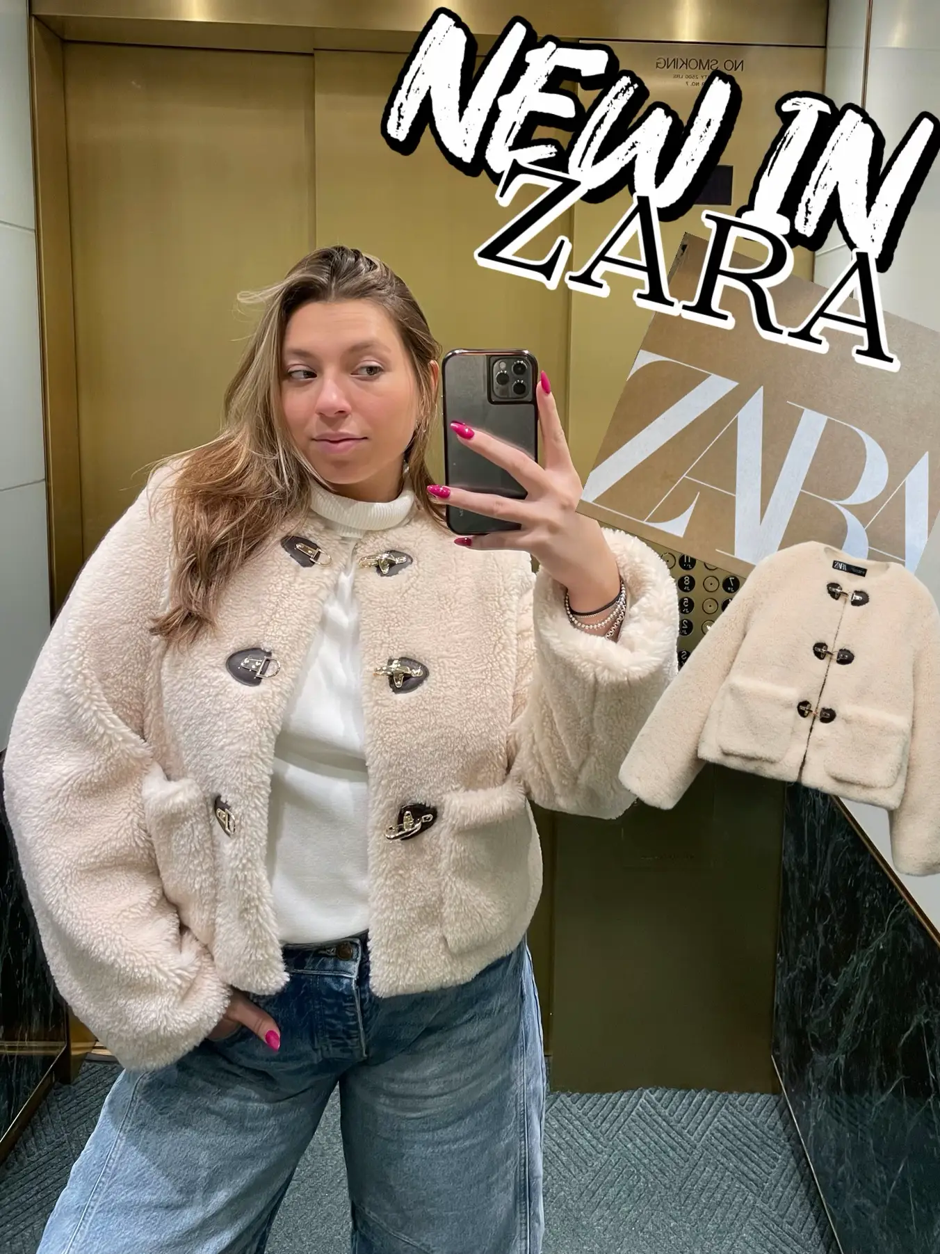 Zara EXTRA LONG FAUX SHEARLING COAT