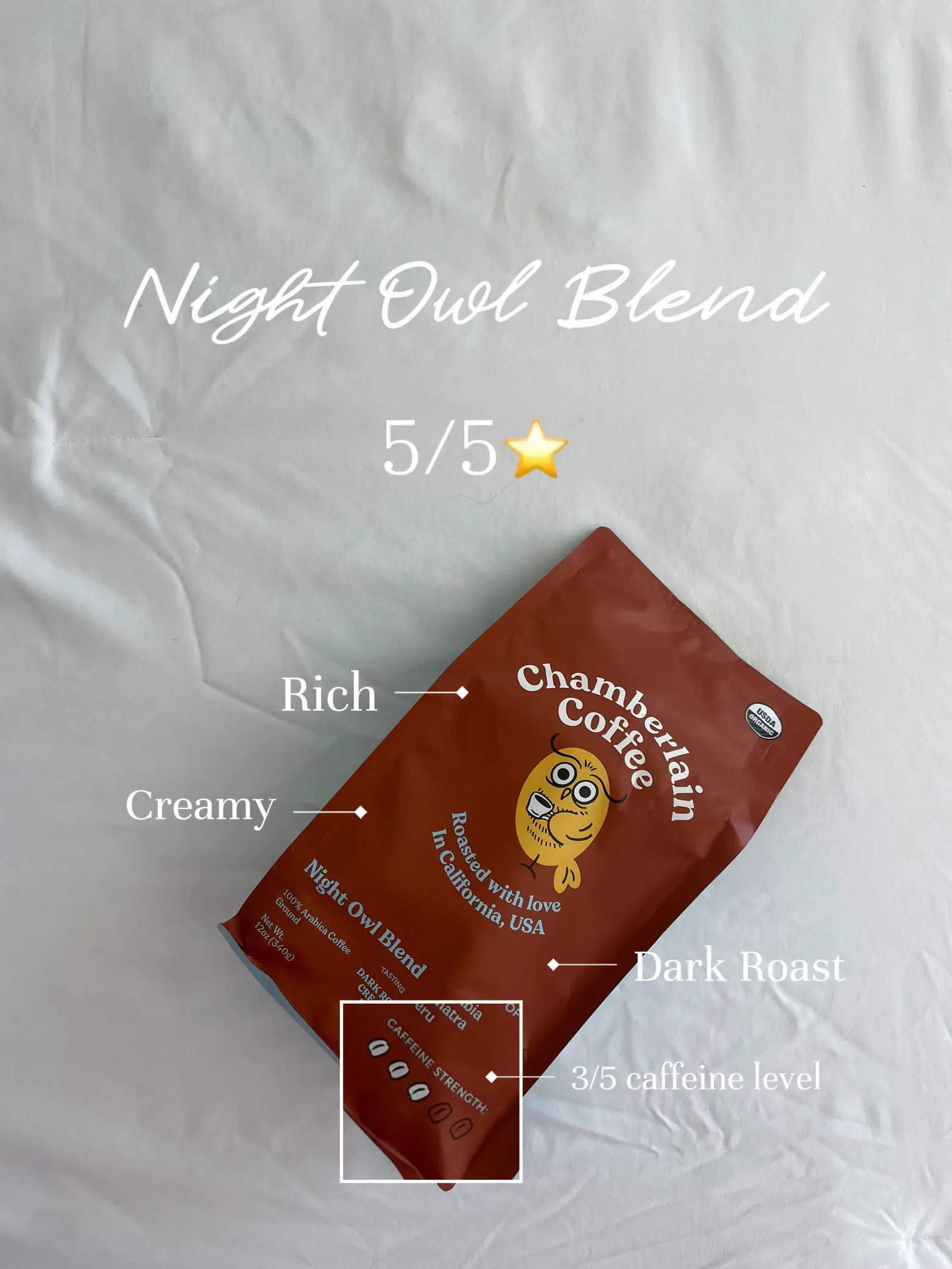 Chamberlain Coffee Night Owl (Ground) Dark Chocolate