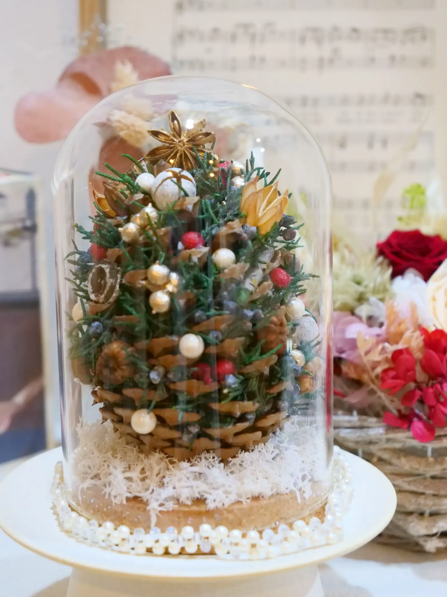 Xmasセール☆ガラスドーム☆中で動くパールが素敵です♪ | nate 