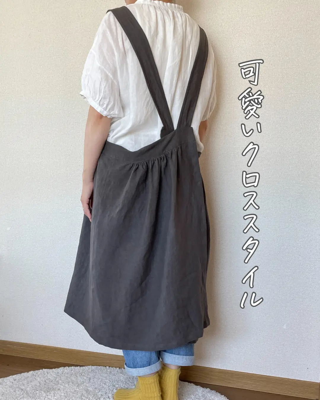 作家さま エプロンドレス リネン ハンドメイド ハンドメイドリネン