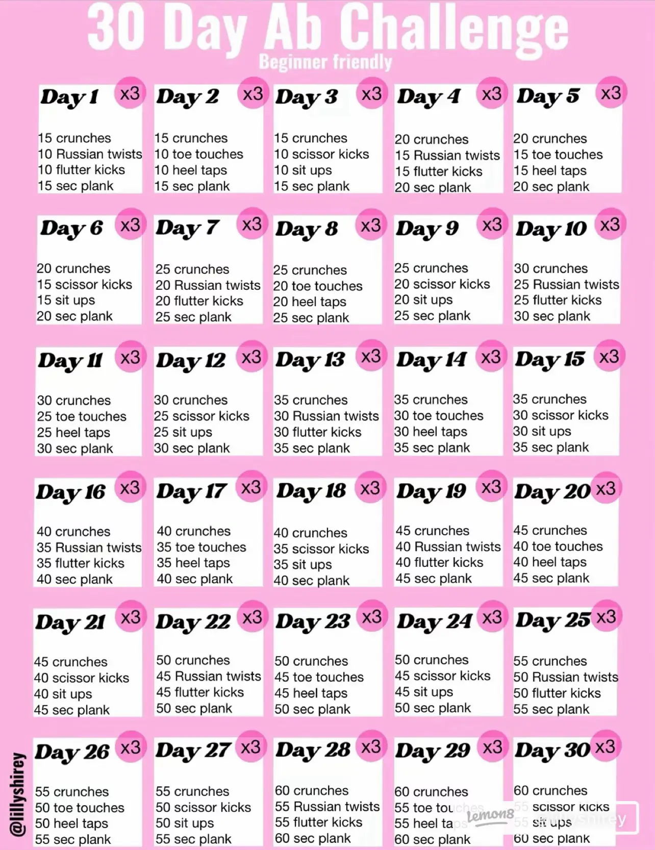 30 Day Beginner's Fitness Challenge