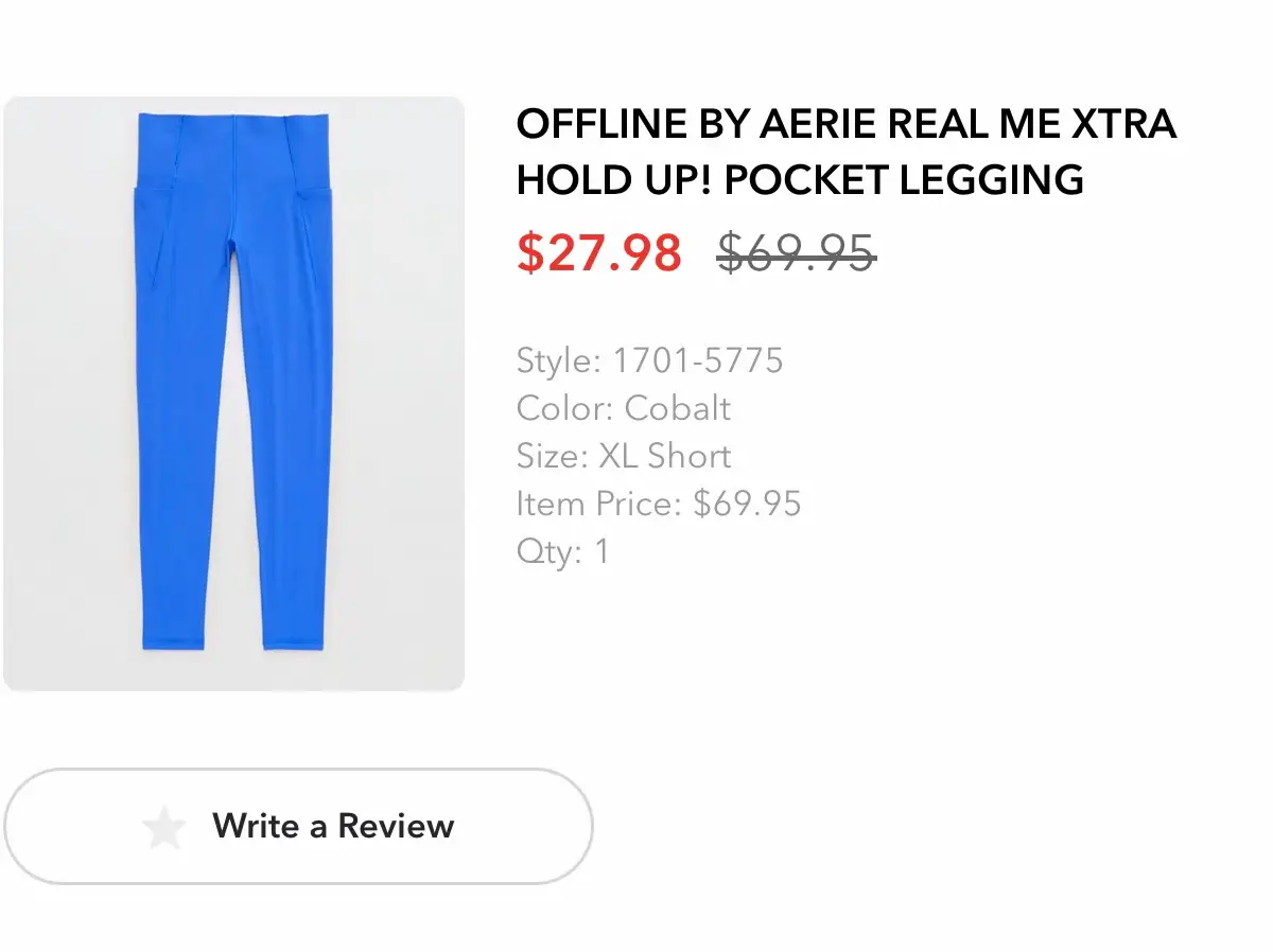 Buy OFFLINE By Aerie Real Me Xtra Hold Up! Pocket Bootcut Legging online
