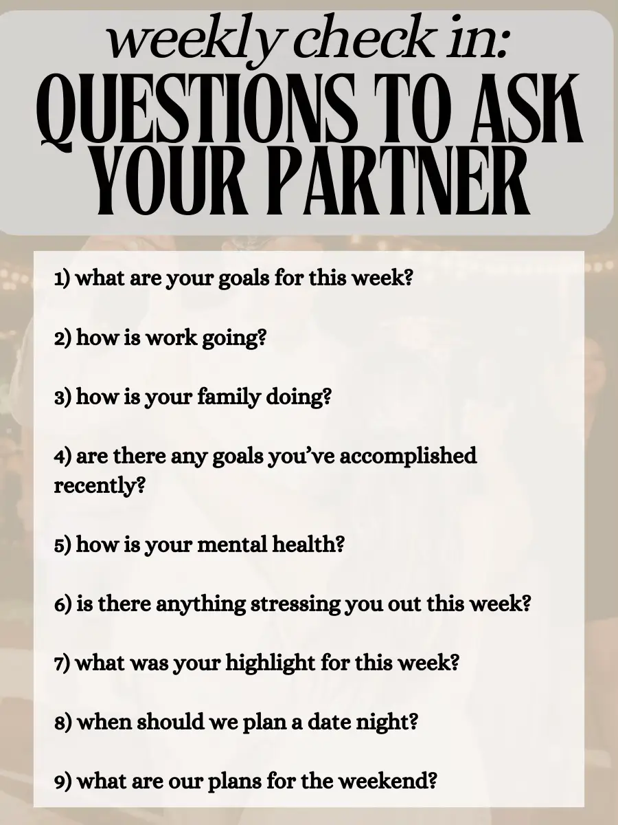 Reflecting Questions to Ask Your Partner Weekly - Lemon8 Search