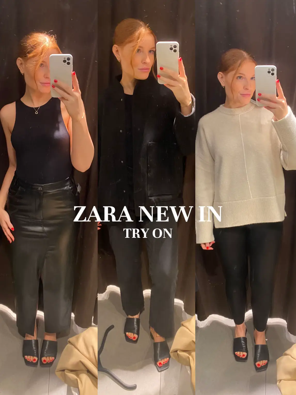 My favourite piece from new in @zara 🖤 3 ways to wear the Black Faux