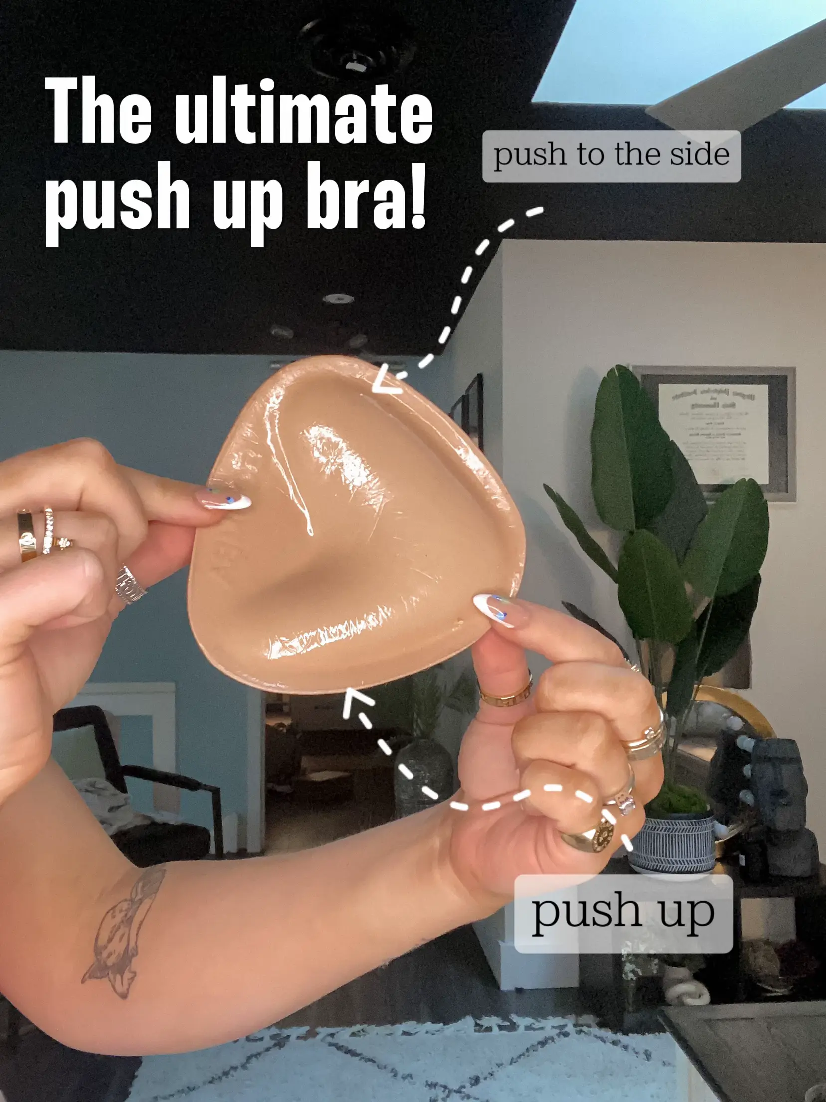 Bra self-supporting push up insertions roz c