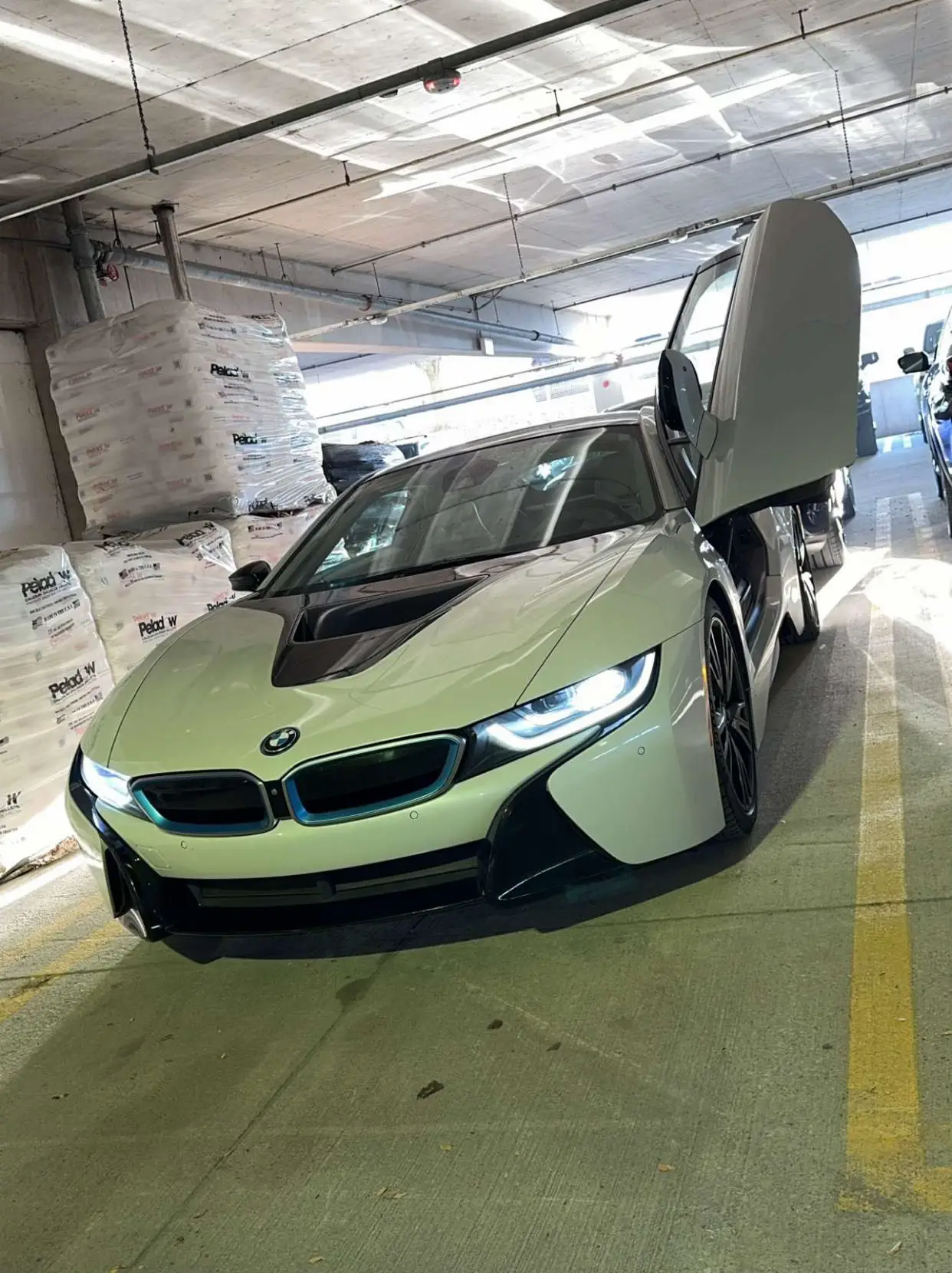 Neon Green BMW i8  Hybrid Sports Car