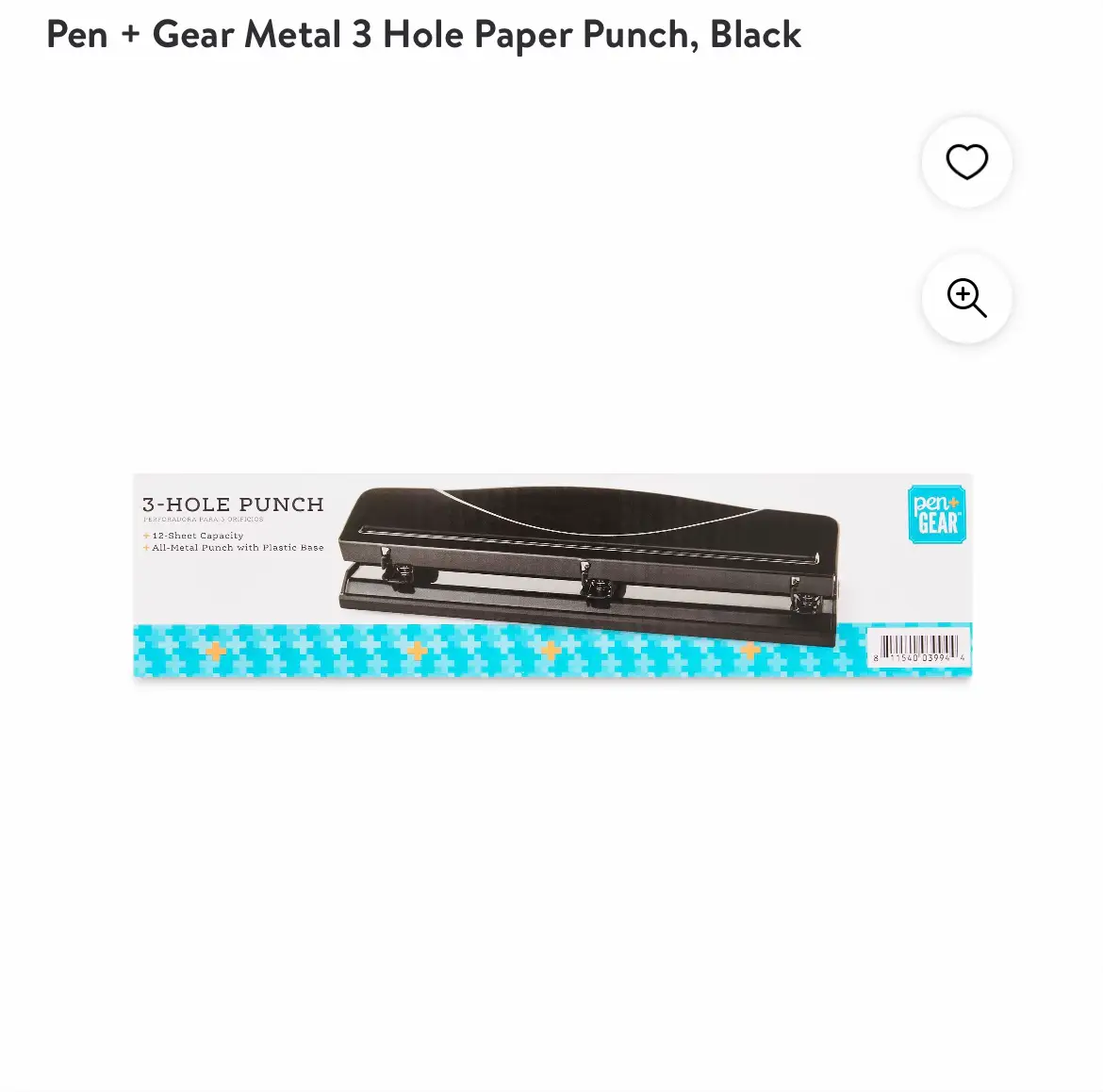 Pen + Gear 3-Hole Notebook Punch with Rule, Clear, 3 Sheet