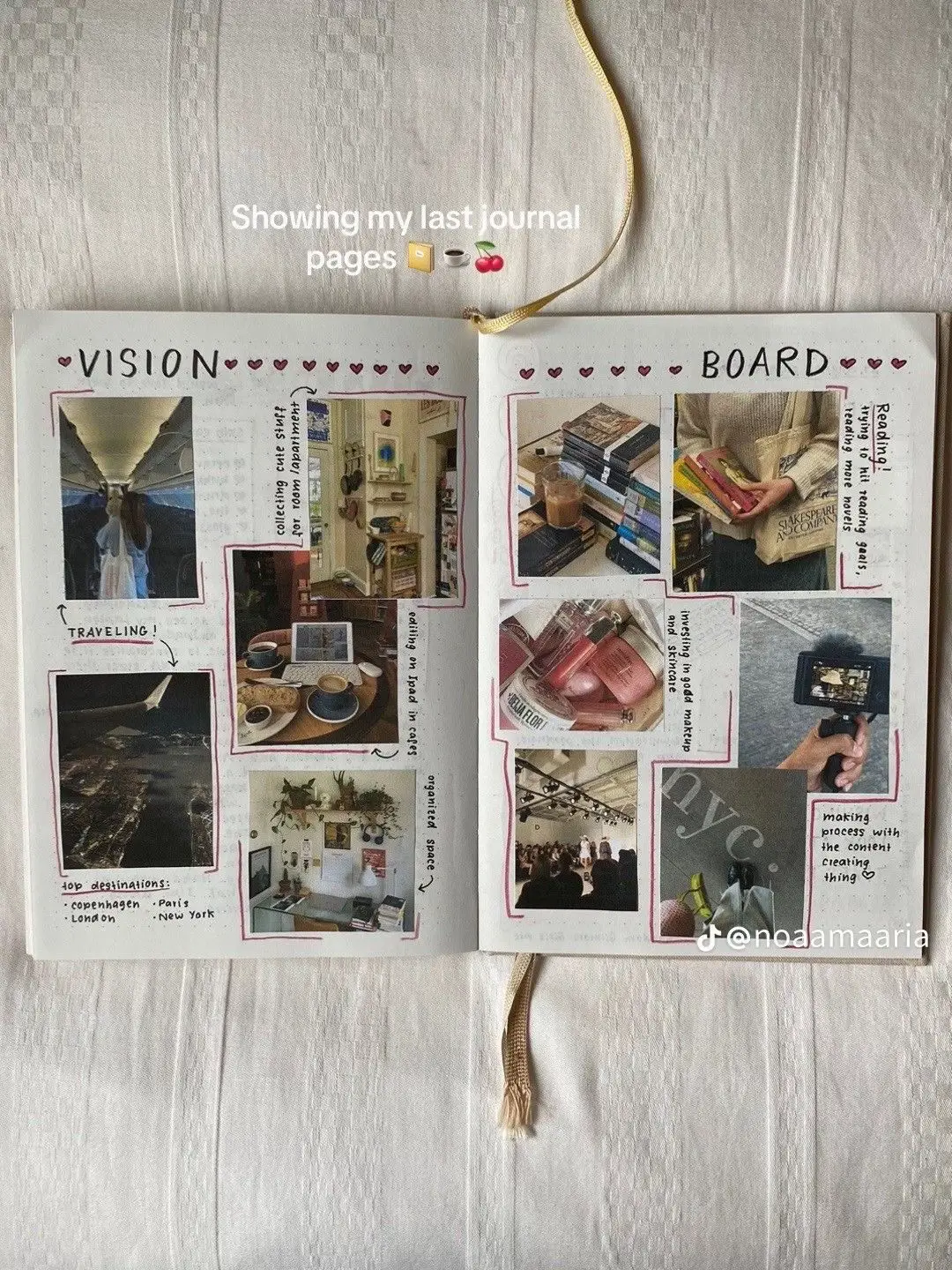  A book with a vision board