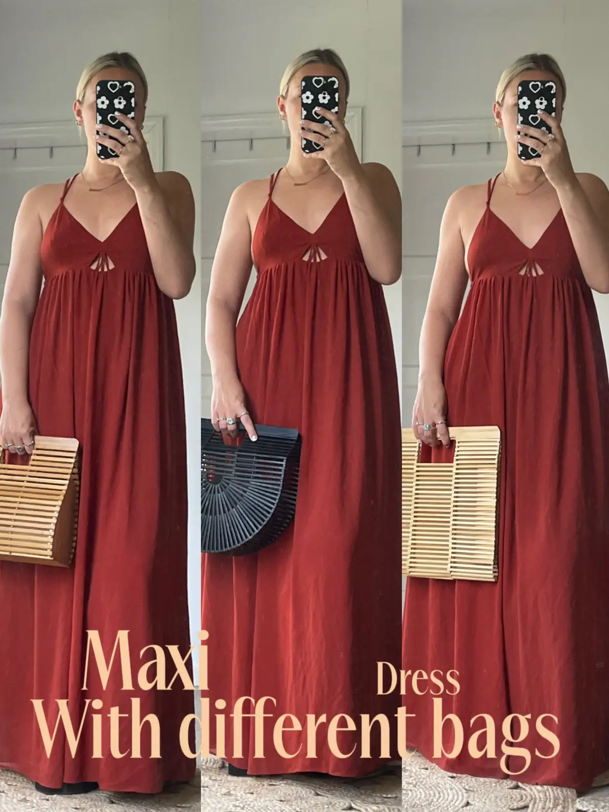 MAXI DRESS STYLE WITH 3 DIFFERENT BAGS