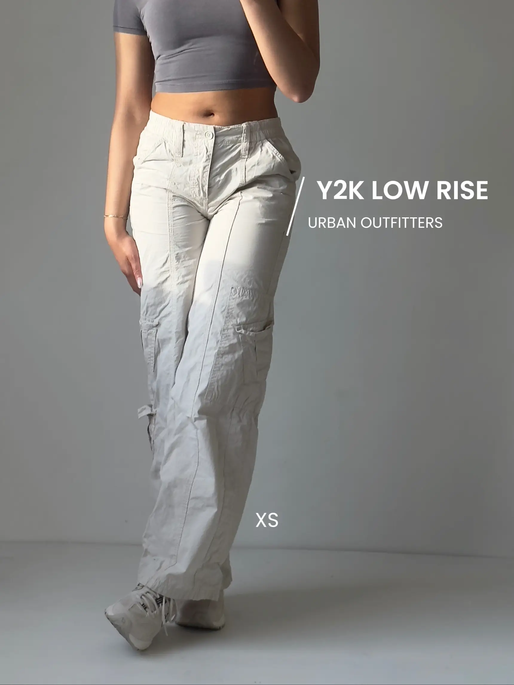 Urban Outfitters Cream Bdg Ecru Y2K Low Rise Cargo Pants