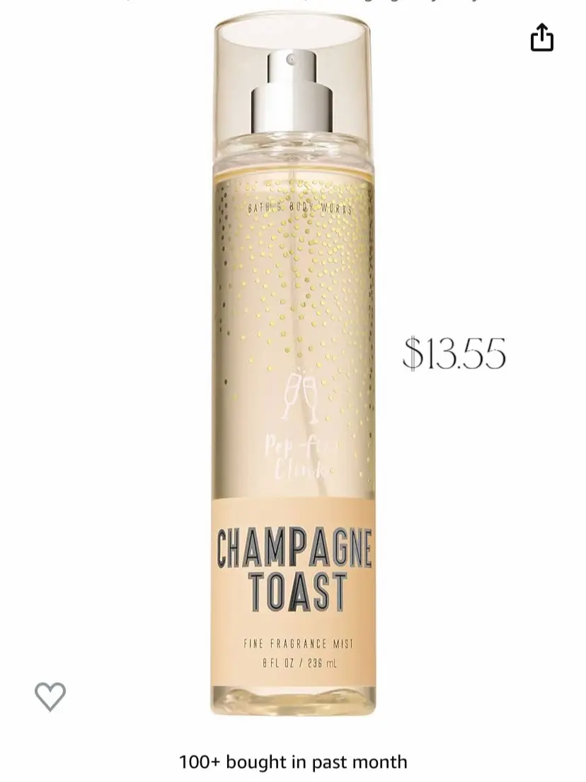 Bath and Body Works Champagne Toast Fine Fragrance Mist 8 Ounce Body Spray  Decorative Diamond Plate Bottle