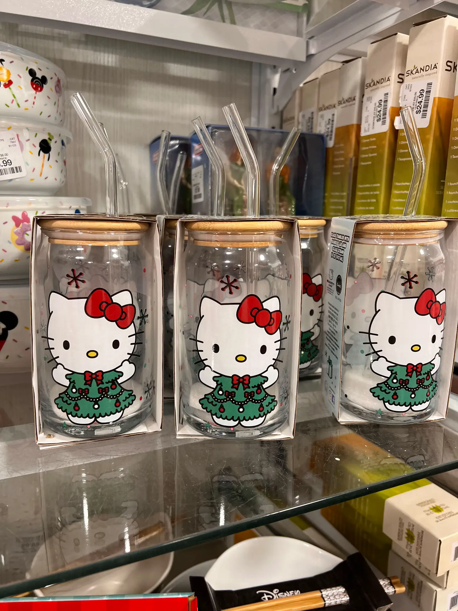 HOW CUTE ARE THESE PINK GLASS HELLO KITTY CUPS SPOTTED AT @T.J.Maxx ?!, Hello  Kitty