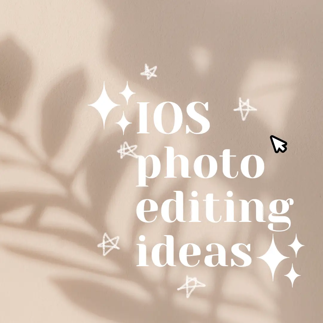  A screen showing a photo of a flower with the words "IOS photo editing ideas" written below it.