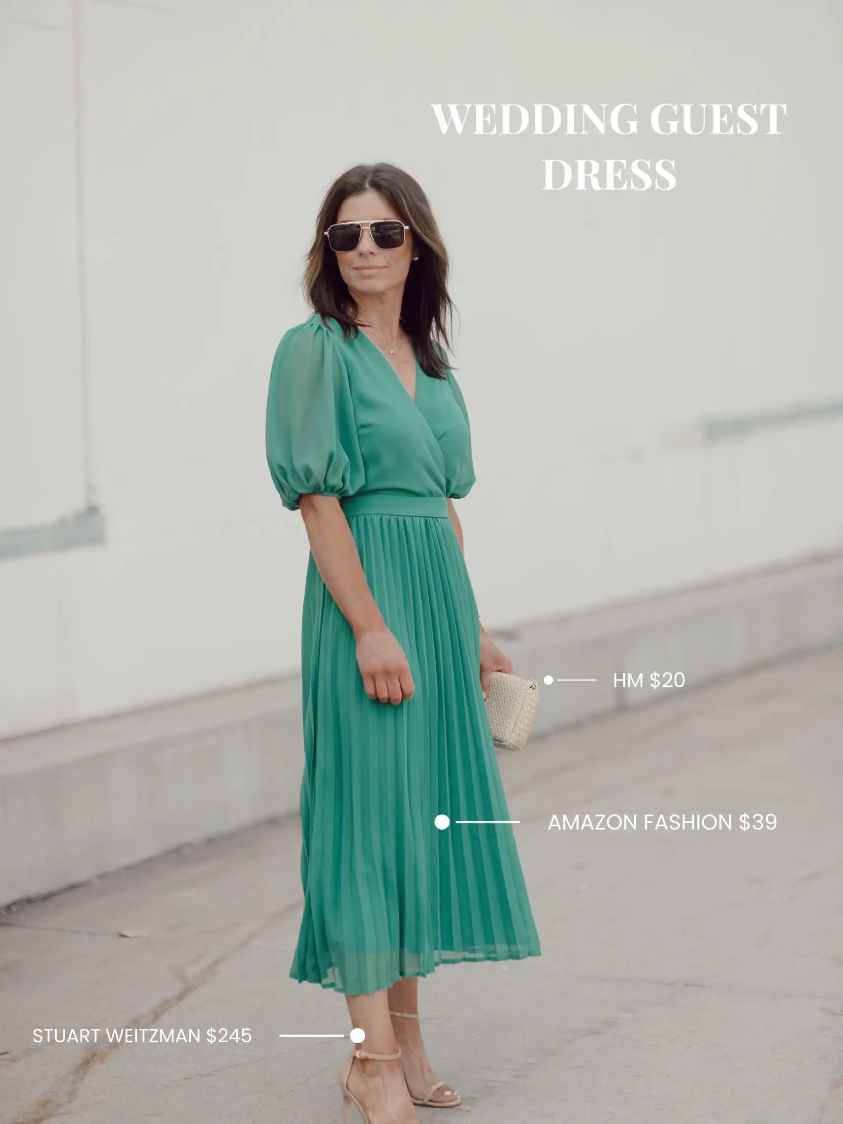 Wrap Midi Wedding Guest Dress In Green | Lanti | SilkFred US