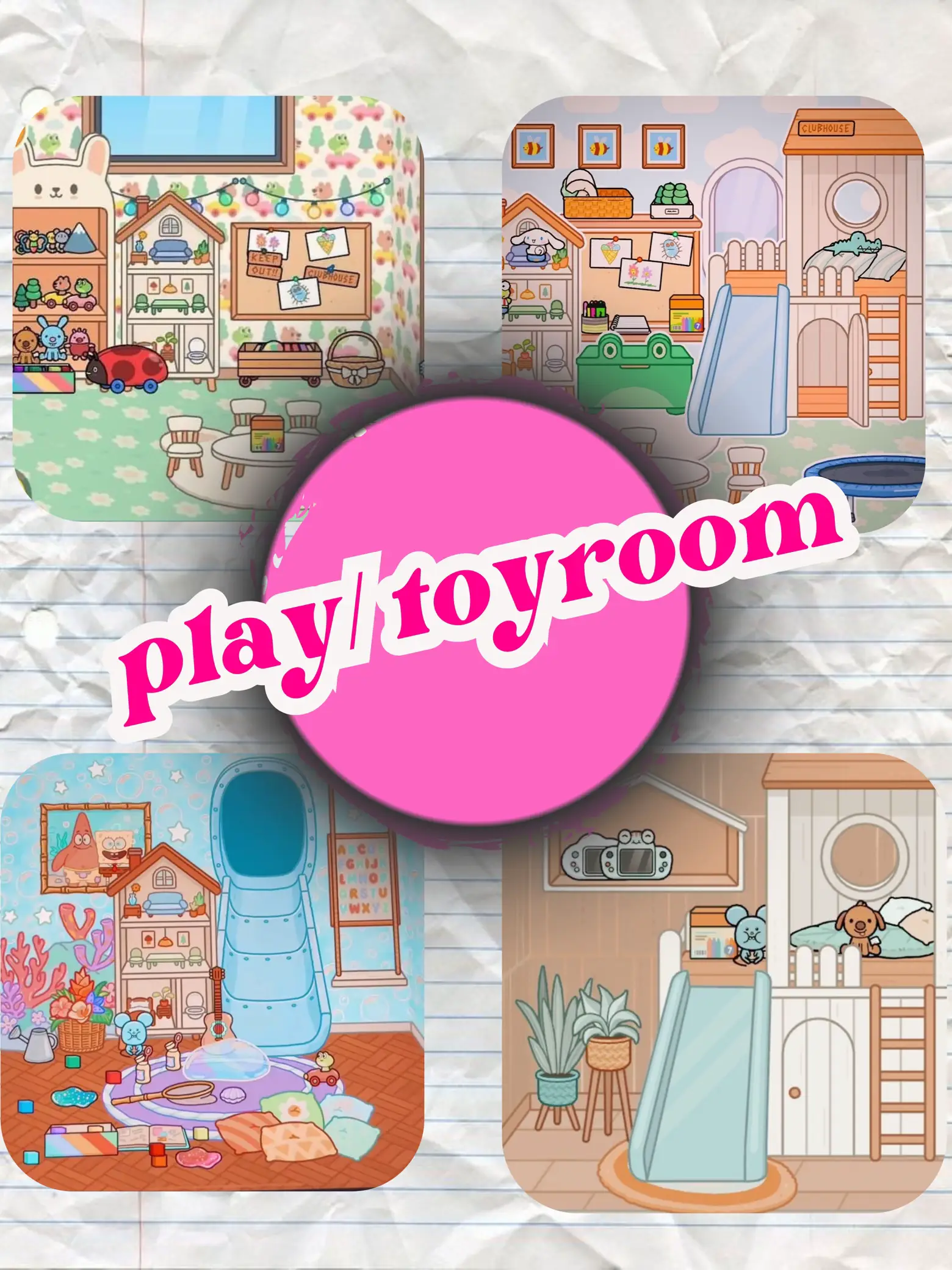 Toca Boca 3 Pages Paper SLEEPOVER 1 Dolls, Furniture, Background, and  Accessories/ Printable / Downloadable / Kids Play 