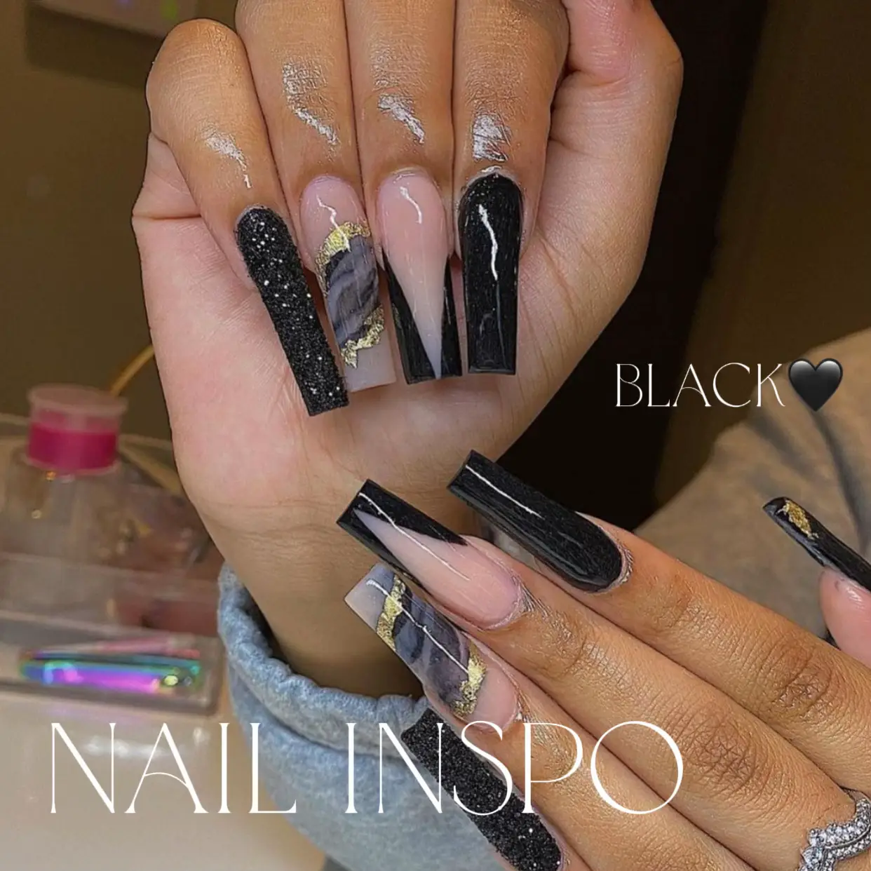BLACK NAIL INSPO Gallery posted by MyaMedusa Lemon8