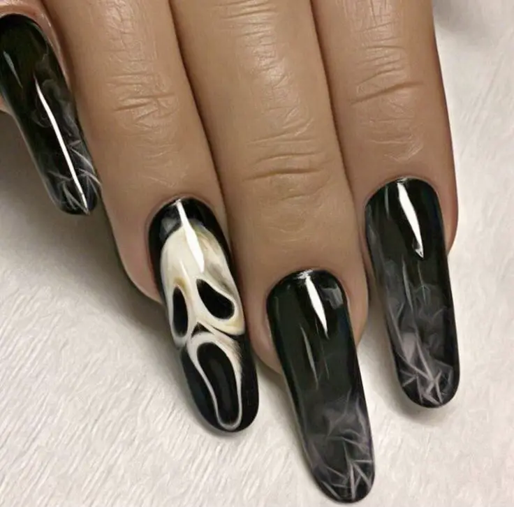 Black Gothic False Nails With Designs Butterfly Gold Glitter - Temu