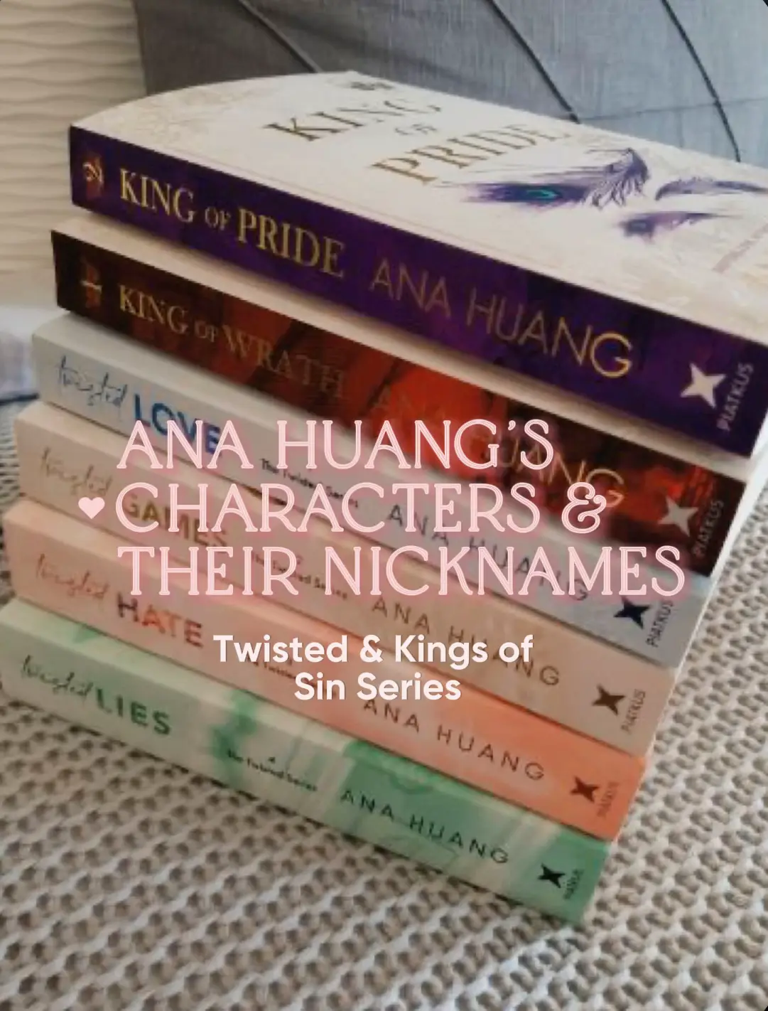 Best Seller Ana Huang 7 Books collection set: Twisted Love, Games, Hate,  Lies & King of Wrath, King of Pride, King of Greed: Ana Huang: :  Books