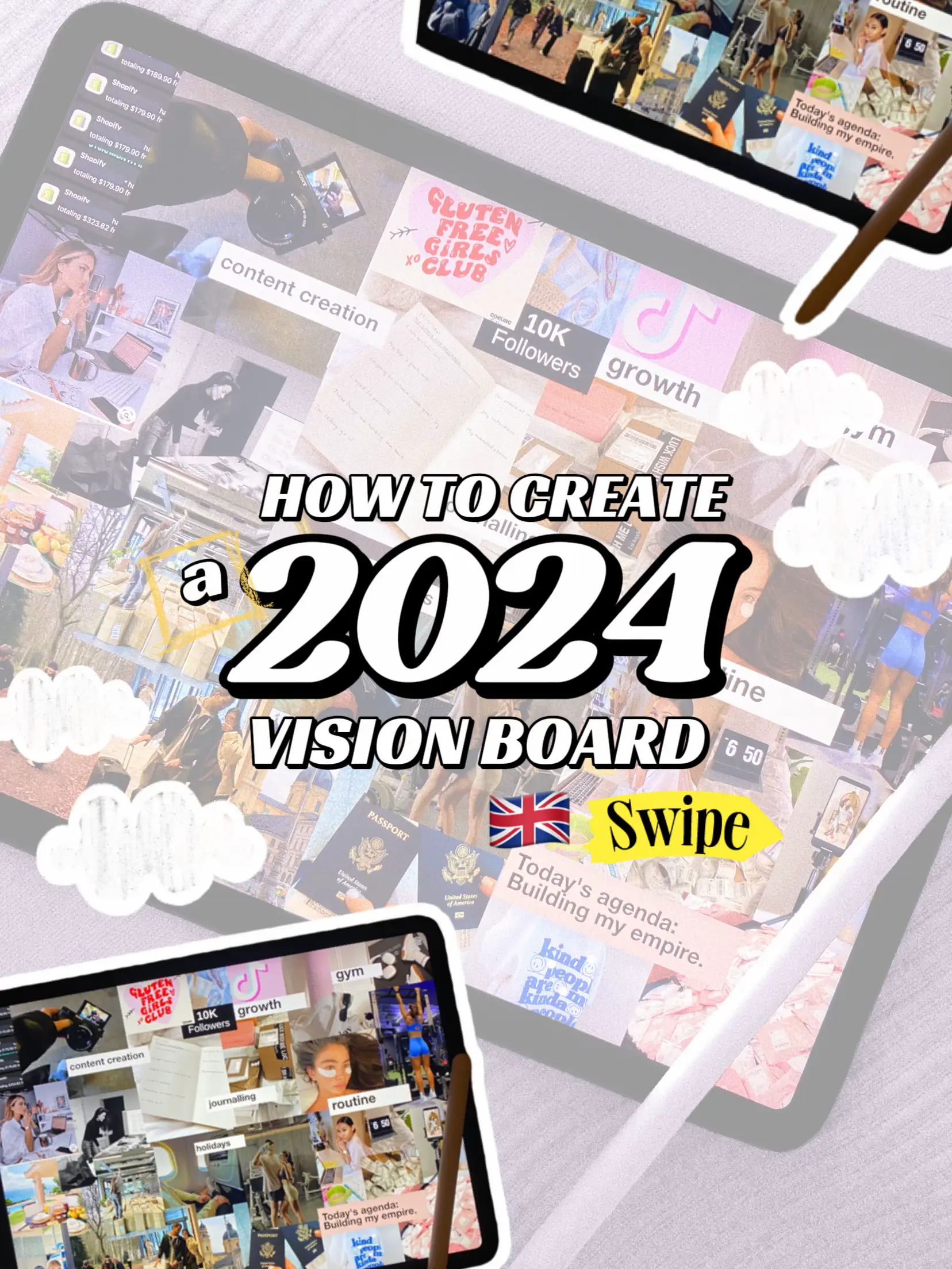 Vision Board Magazines: The Ultimate 2024 Vision Board Clip Art Book/+350  Elements, Pictures, Inspiring Images, Affirmations and Quotes Personal