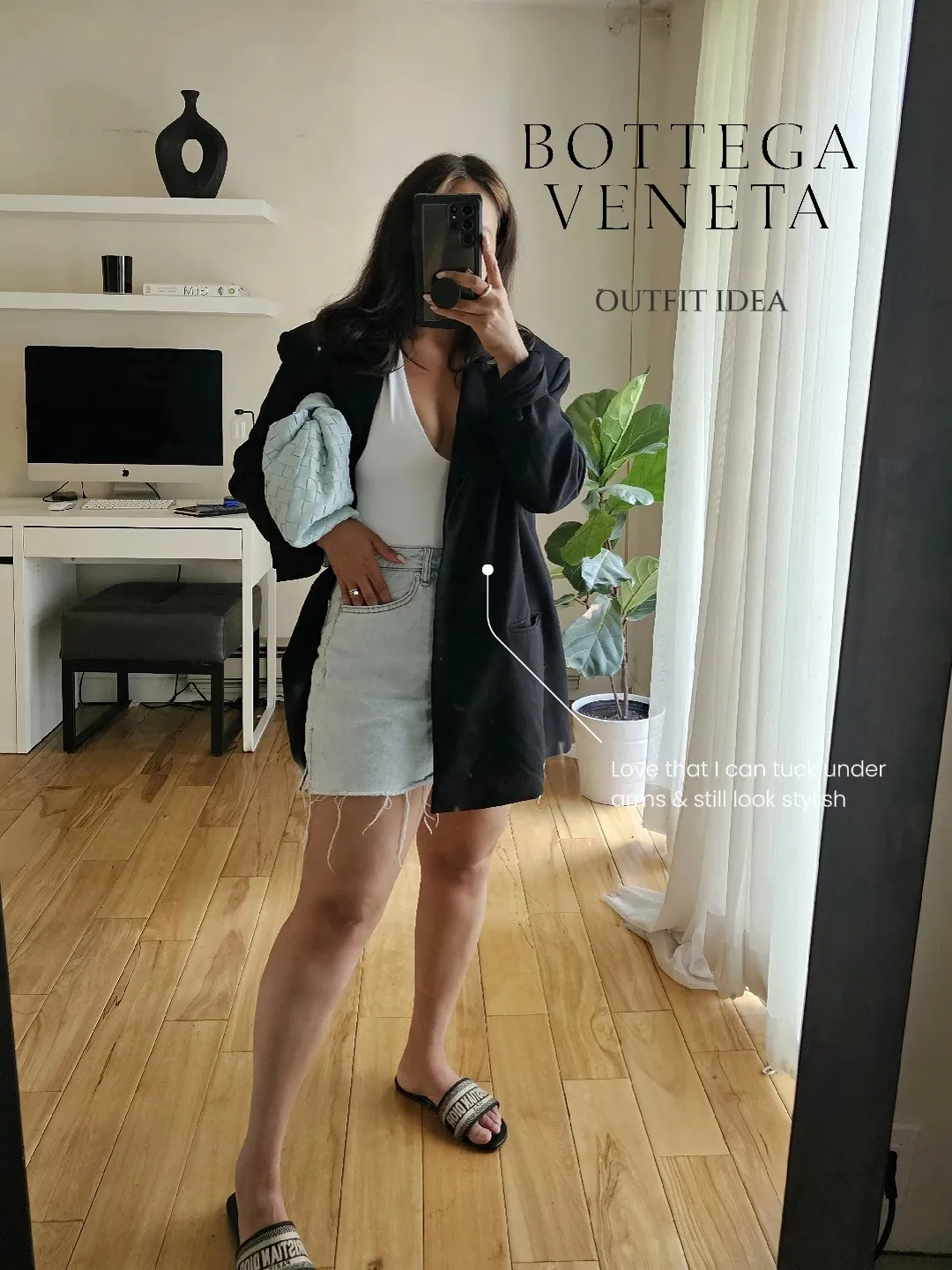 enna.h / outfit / minimal / neutral / white / black / Bottega Veneta / mini  Jodie /