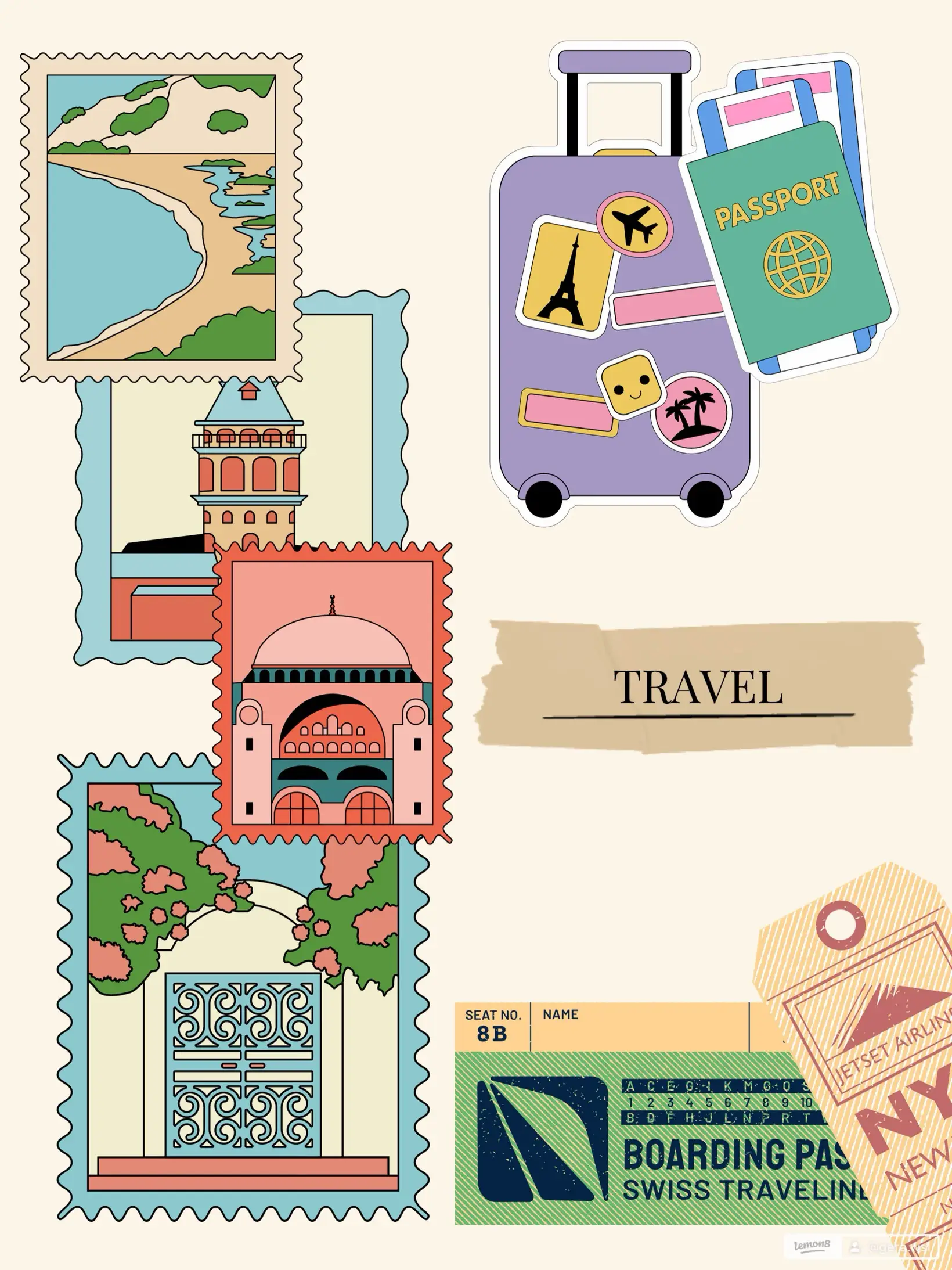 Travel Clipart Travel Instagram Story Stickers Jetset 