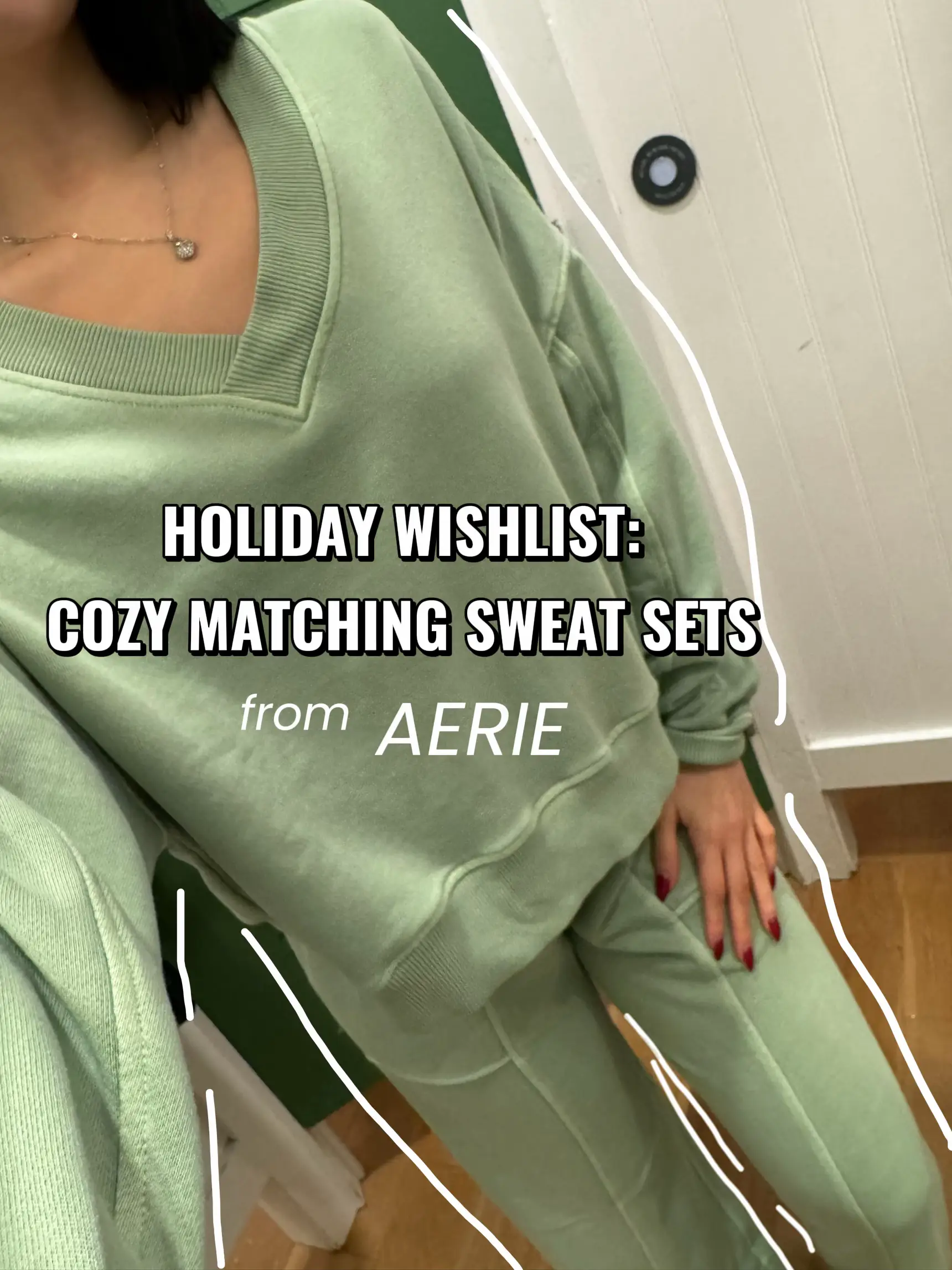 the viral aerie set is a 12/10… so cozy. Size down in the pants, I