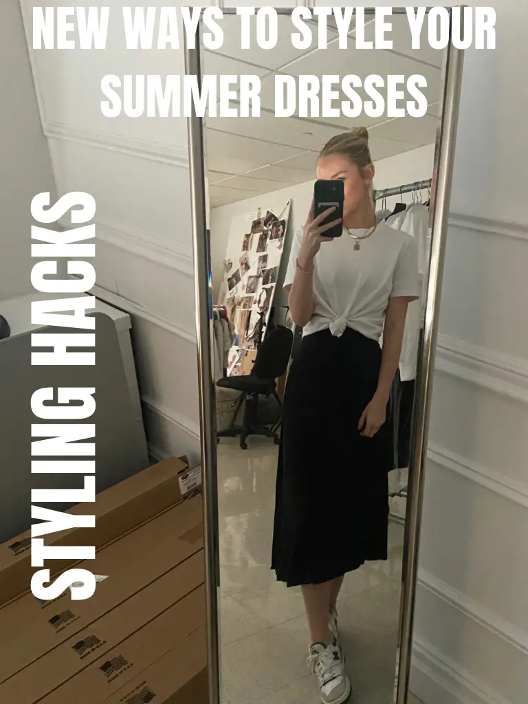 Trying to make your  closet more versatile? Here's an easy hack to make a summer dress  appropriate for