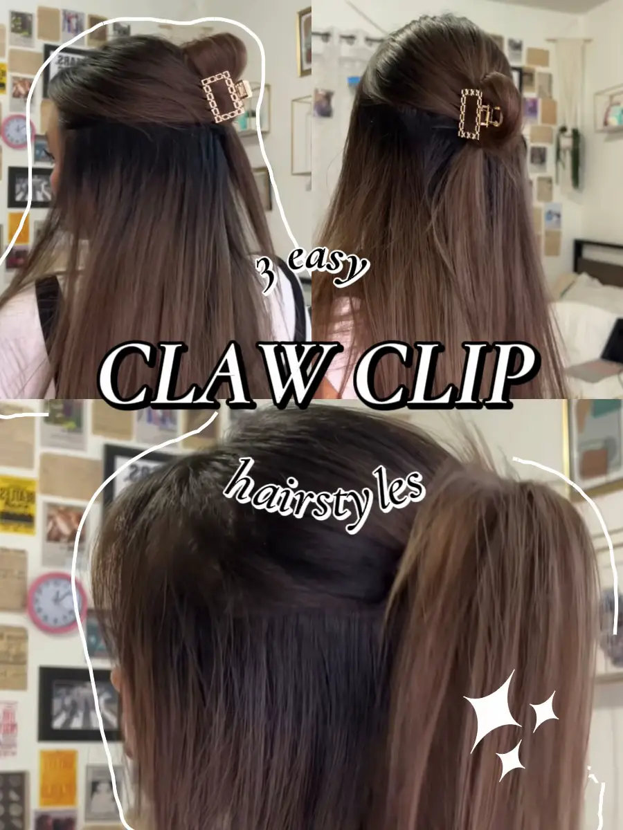 claw clip halfup bun hair tutorial 💙 #clawcliphairstyles