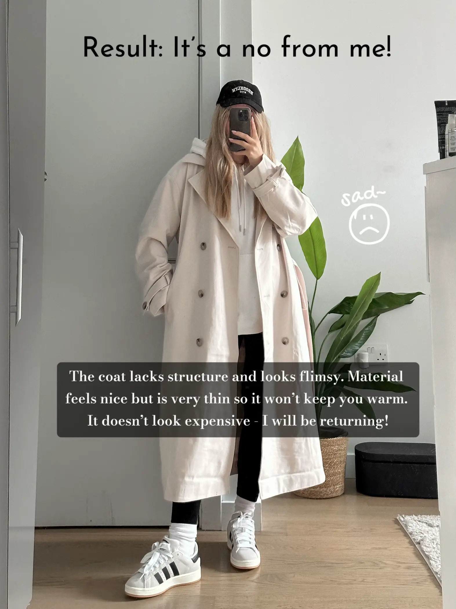 Product Review: NA-KD Blue PU Trench Coat