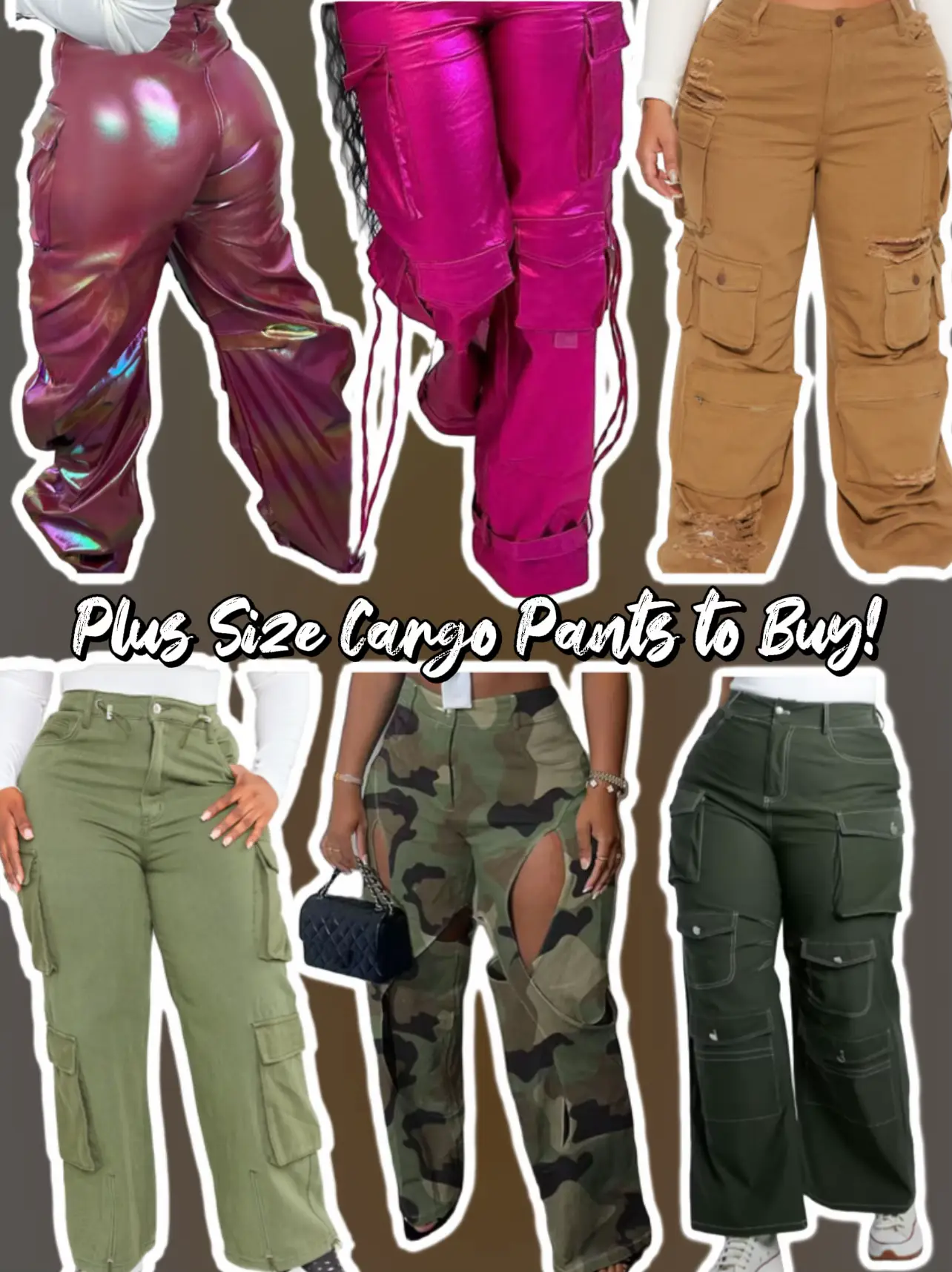 oversized baggy jeans for plus size women @kee.illena  Apple shape  outfits, Plus size cargo pants, Cargo pants outfit plus size