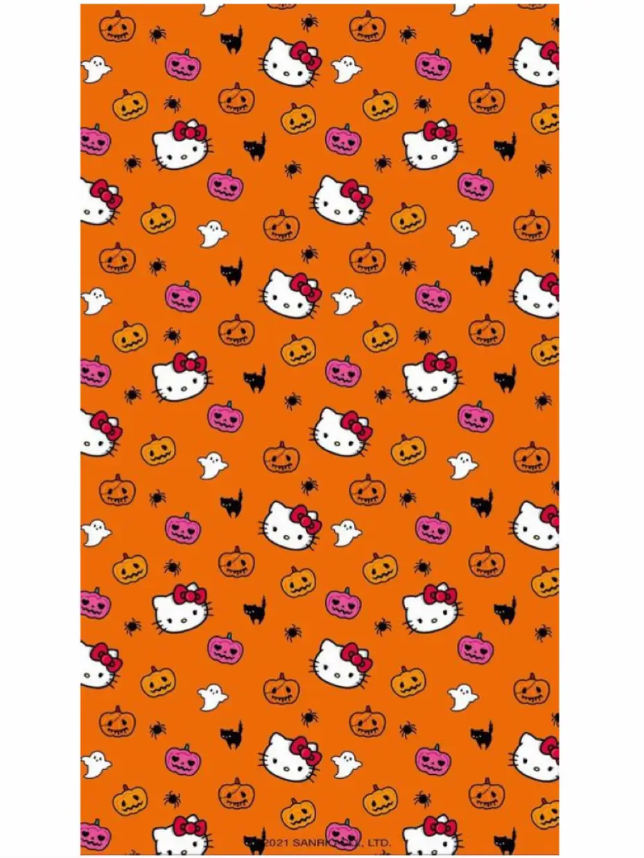 Wallpaper Hello Kitty on White Background Licensed by Sanrio