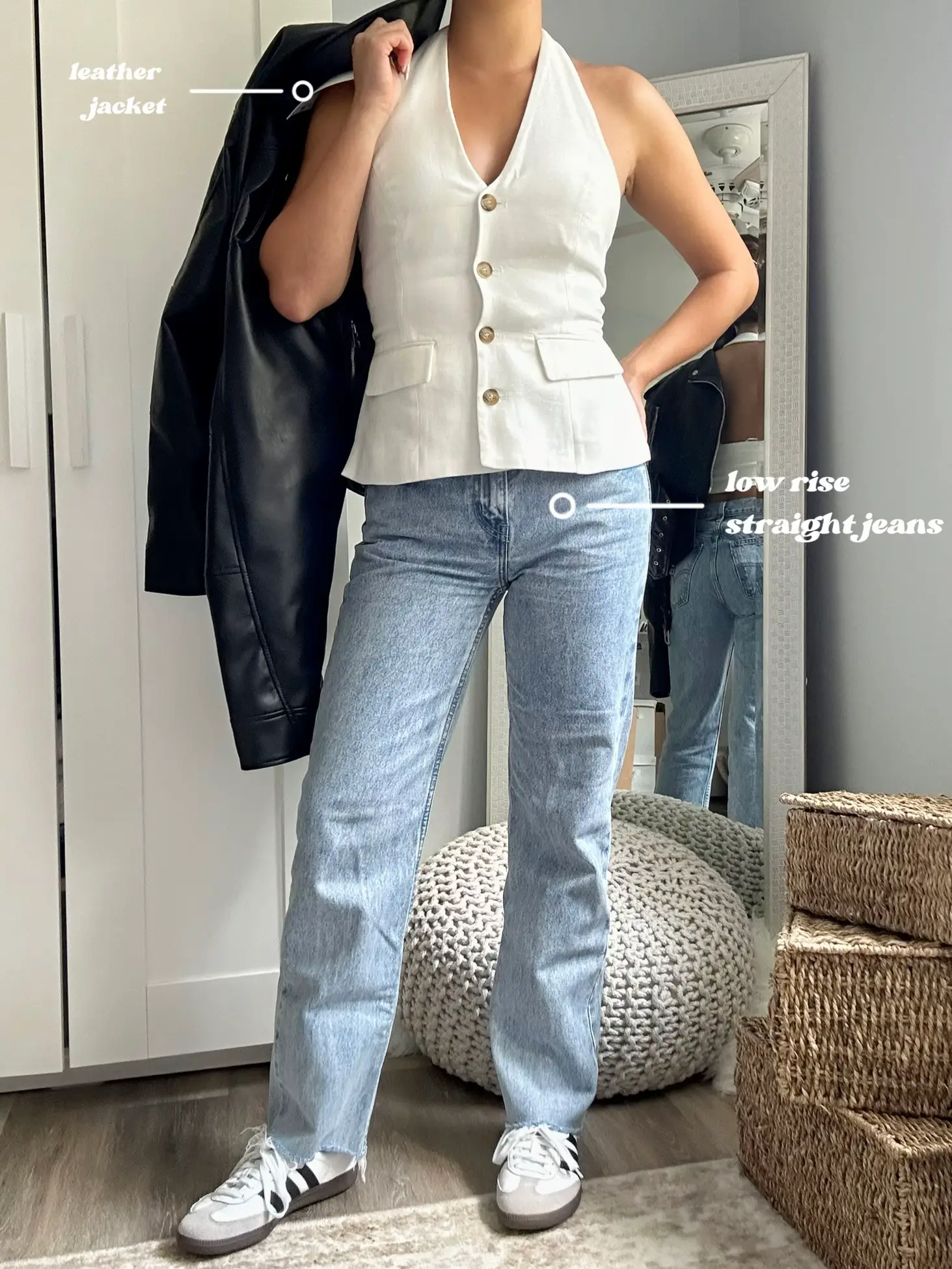 🔺Korean High Waisted Wide leg Jeans Outfits, Wide leg jeans