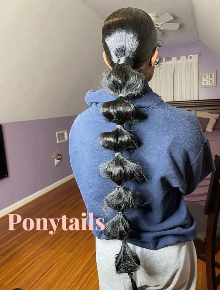 inside ponytail weave