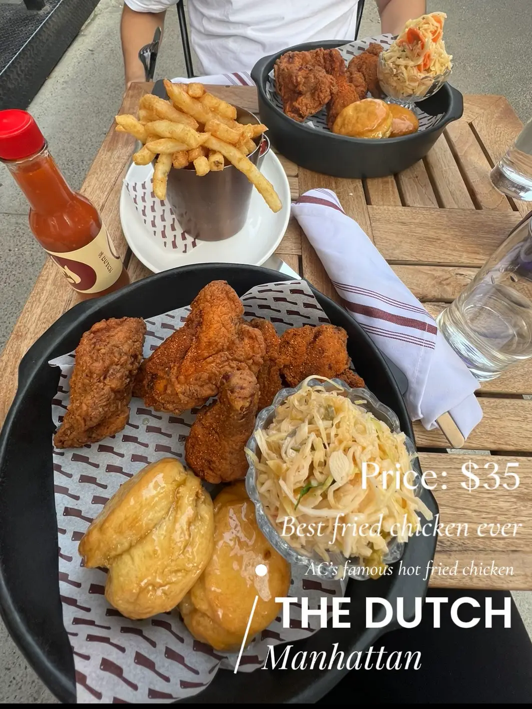  A basket of fried chicken with a price of $35.