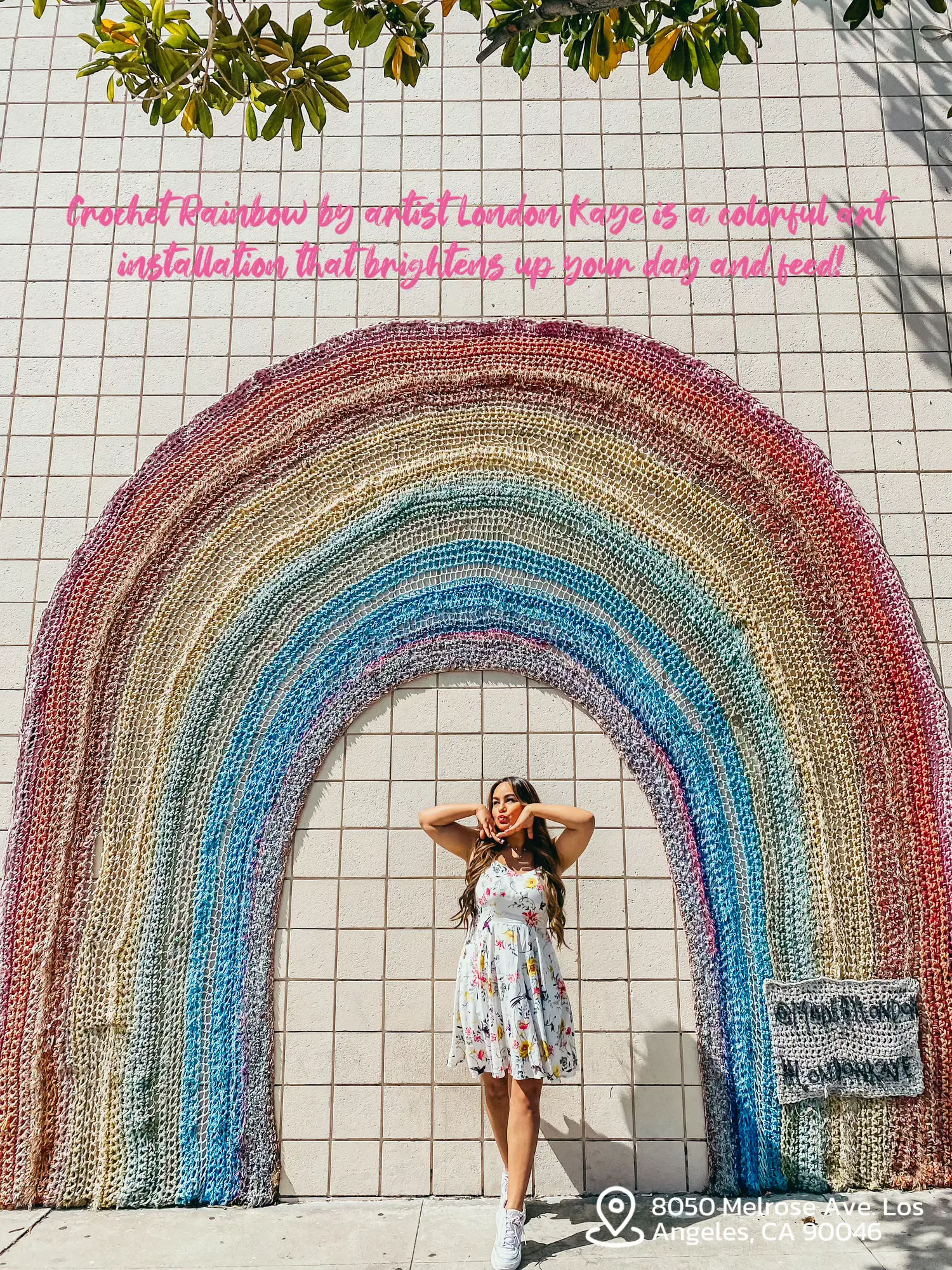 Crochet Rainbow Mural in Los Angeles, CA