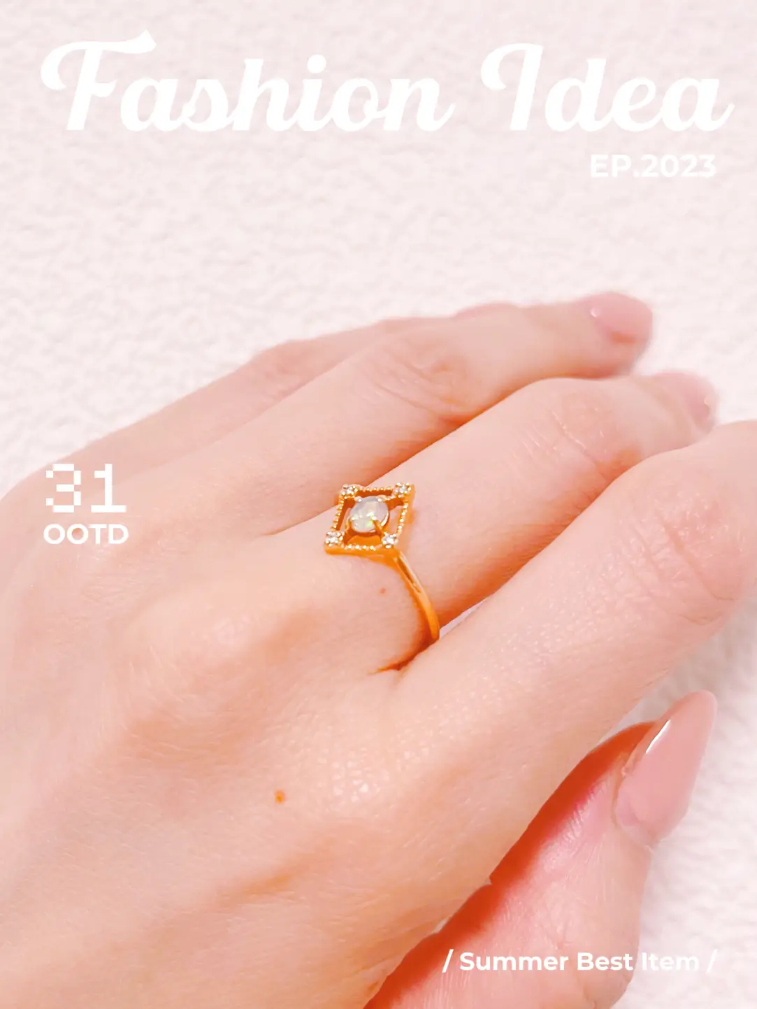 ete】指がキレイに見える  オパールとダイヤモンドの美しく輝くリング