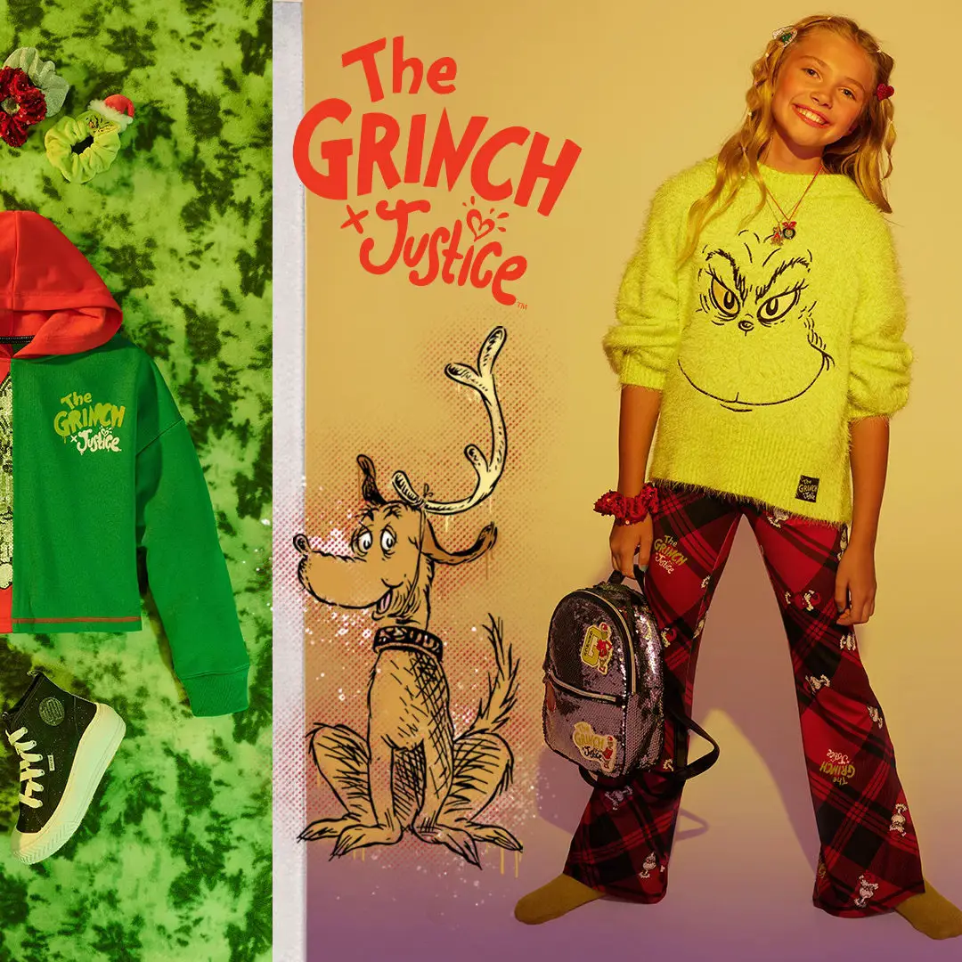 New Justice x The Grinch clothing for tweens available only at Walmart 