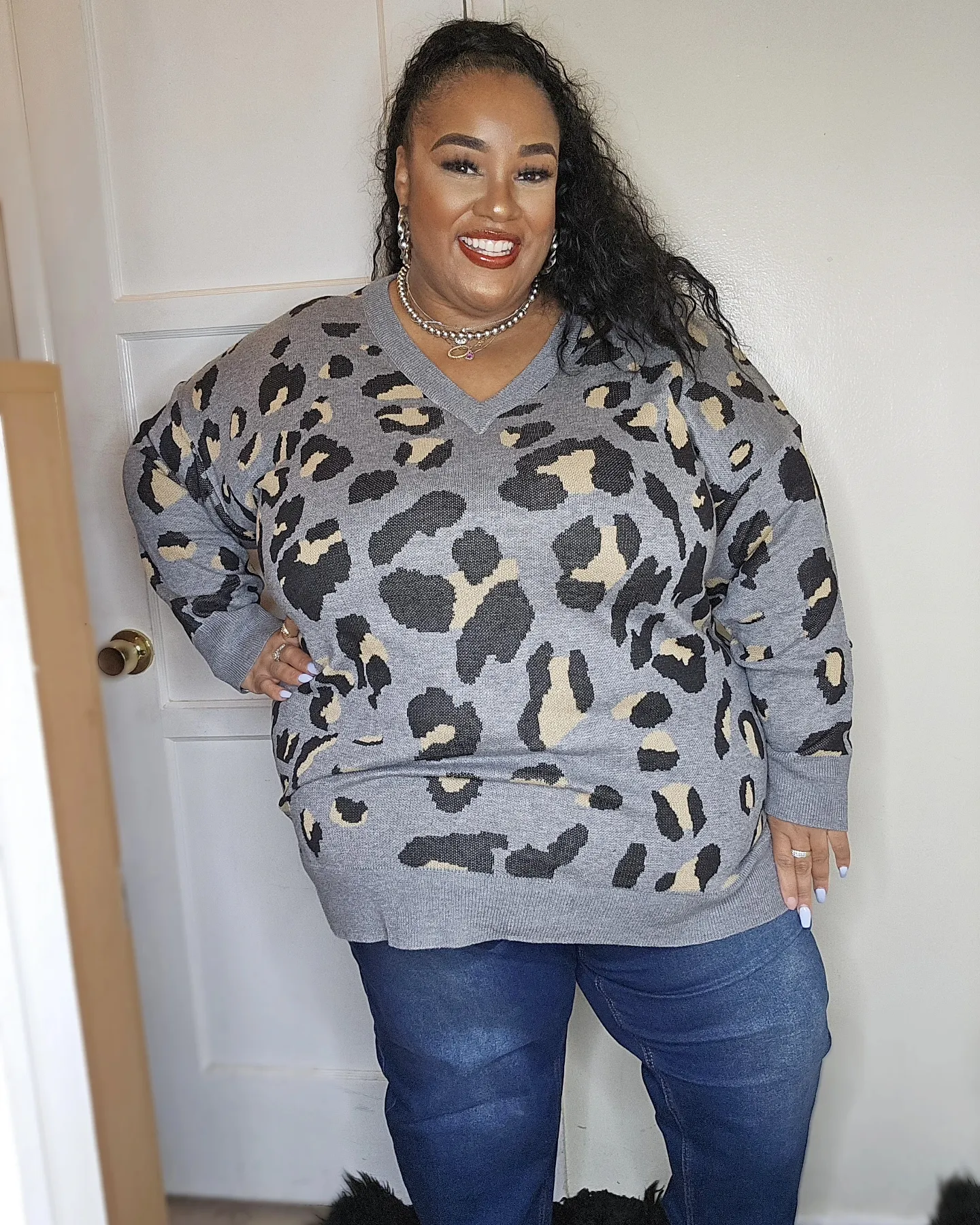 Oversized animal hotsell print sweater