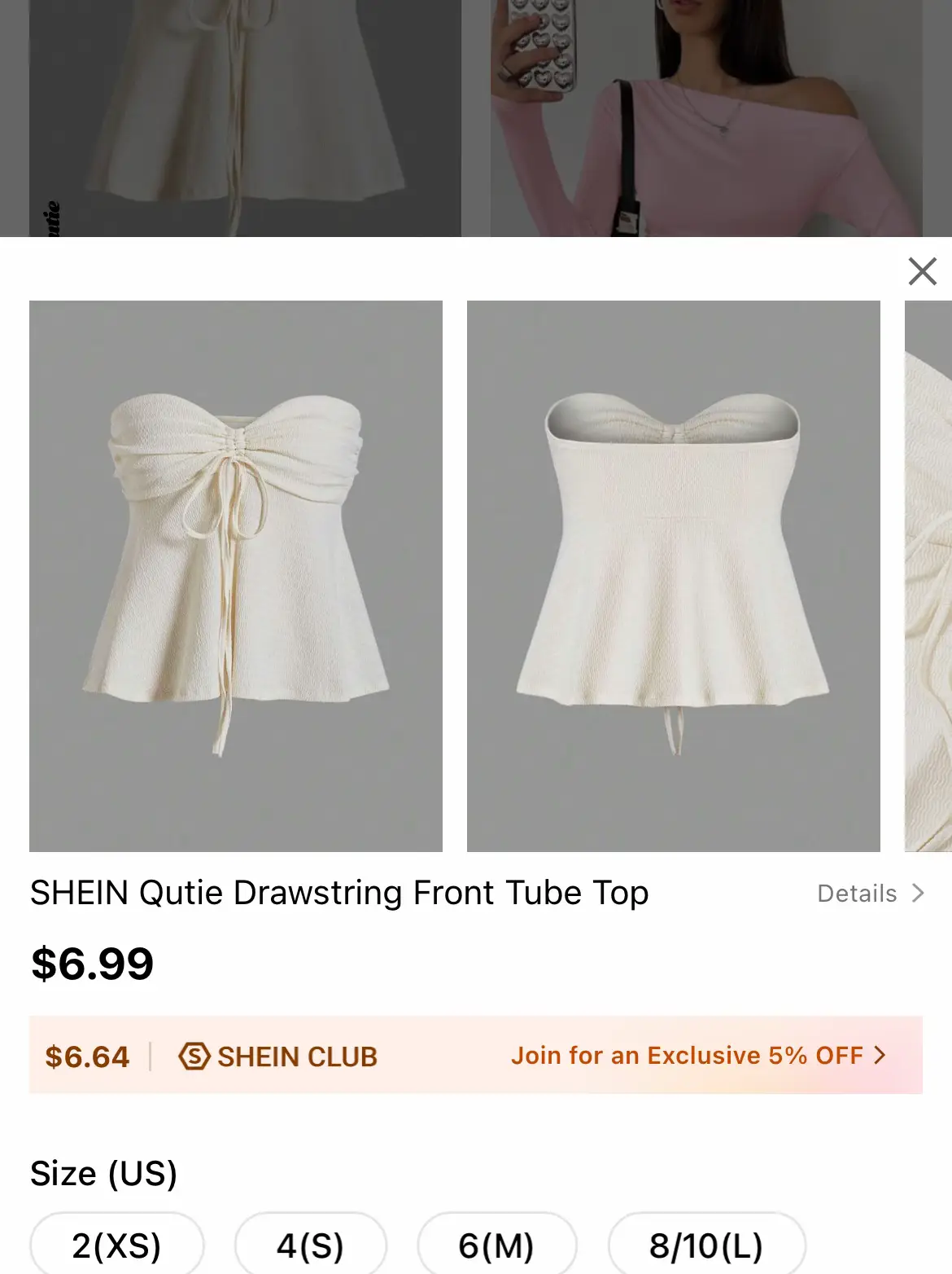 SHEIN Dazy Solid slim fit tube top - White, Women's Fashion, Tops
