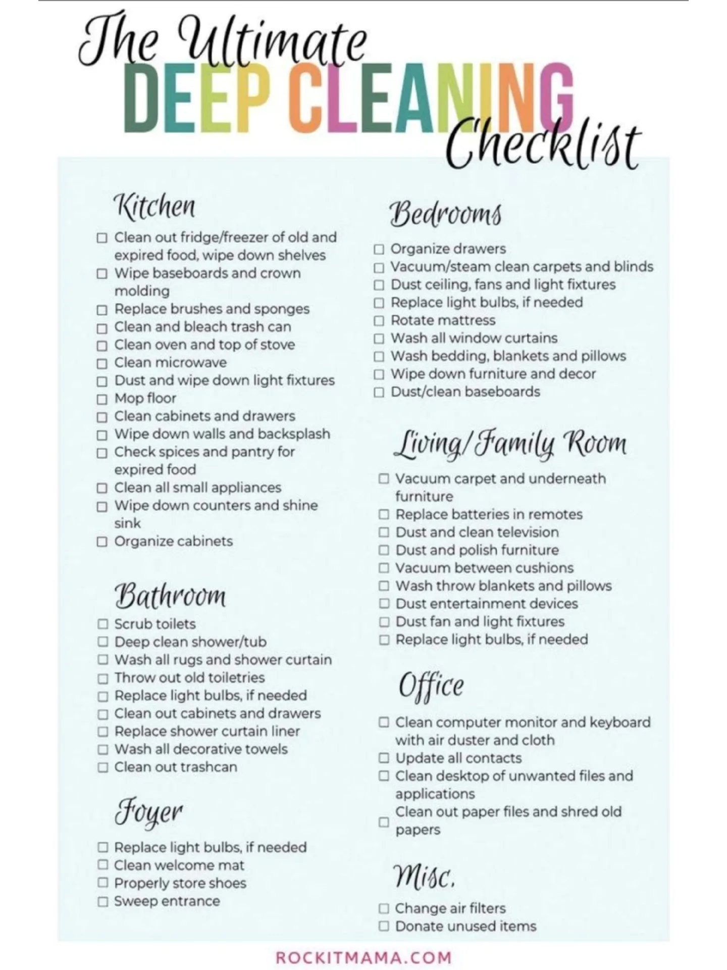 Cleaning Schedule: The Ultimate House Cleaning Checklist