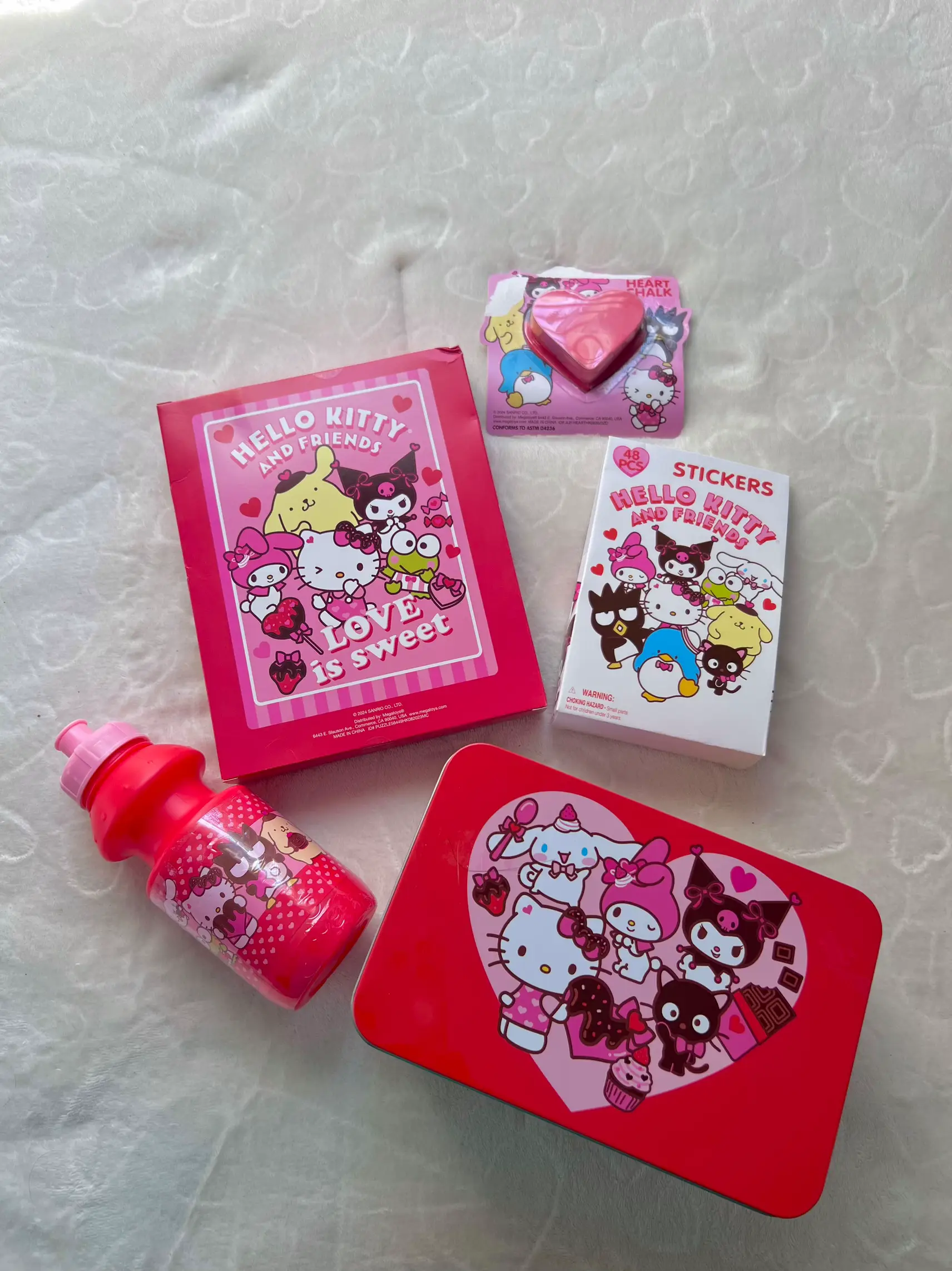 Hello Kitty, Toys, Hello Kitty 6 Valentines Cards With Erasers New
